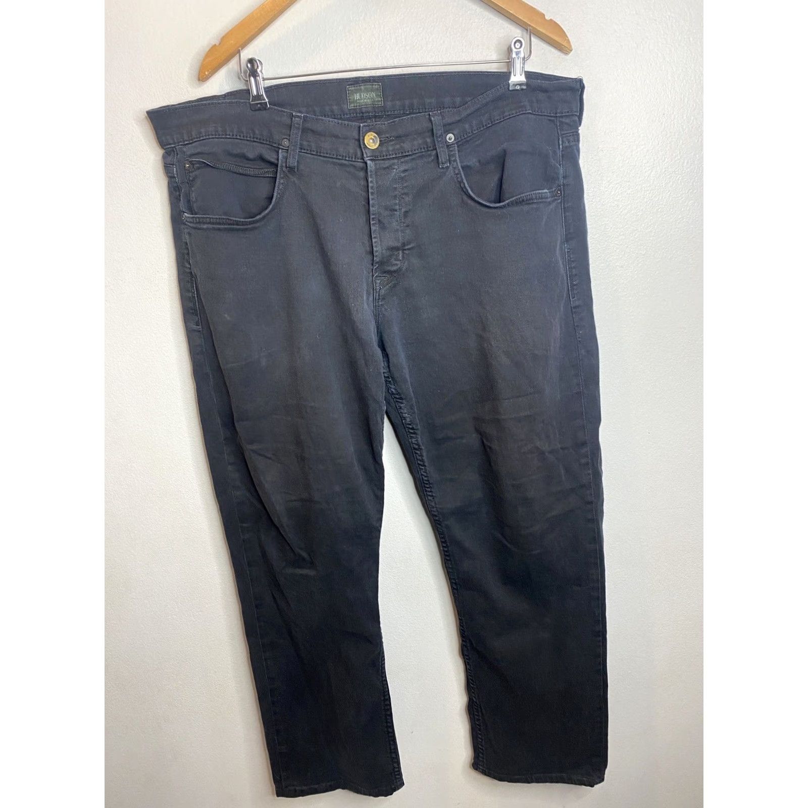 Hudson Hudson Byron Jeans Straight Leg Stretch Denim Black 40 Men Regular 28in 90s Style Shirt? Size US 40 / EU 56 - 4 Thumbnail