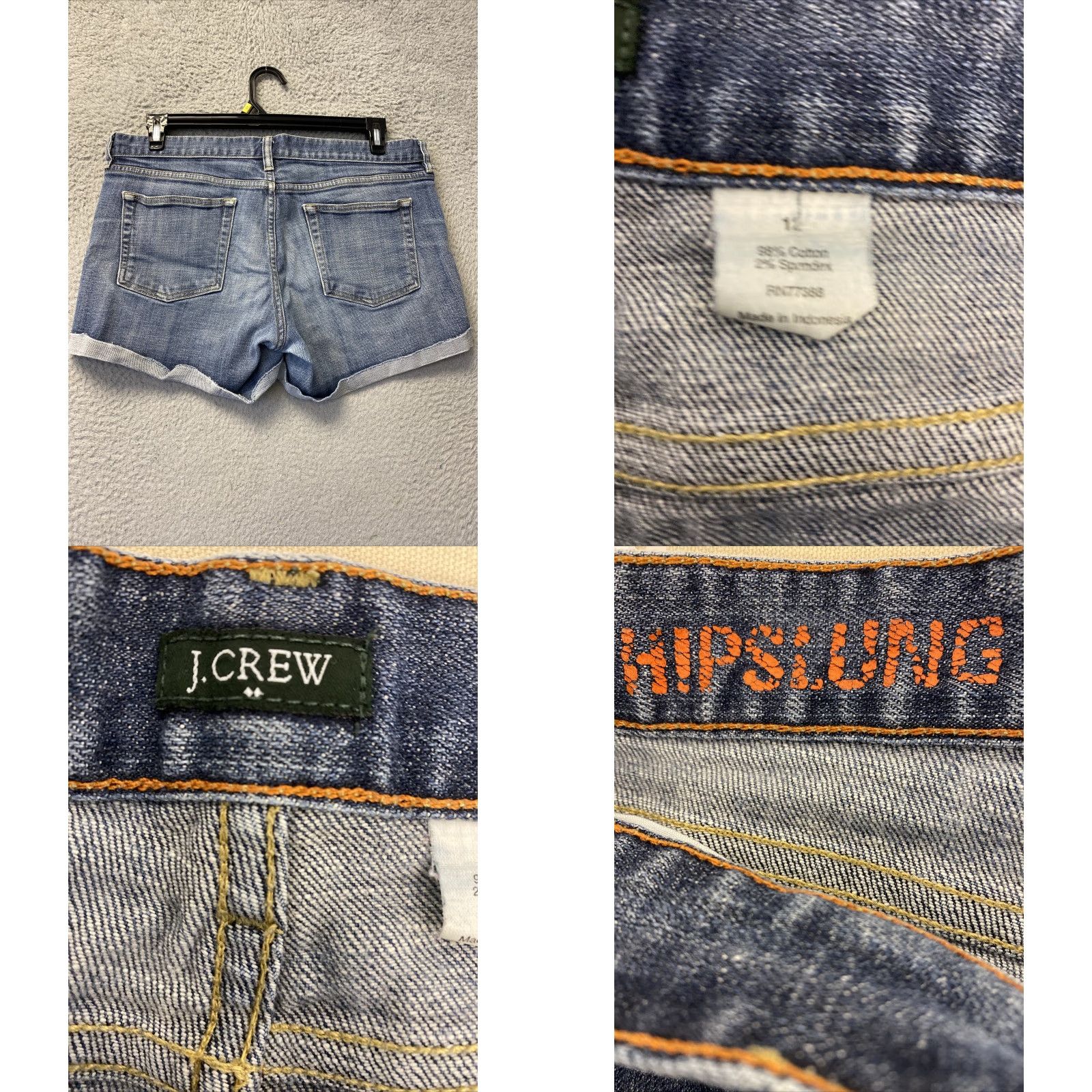 J.Crew VINTAGE J.CREW Shorts Women's 12 Denim Cutoff Raw Hem Medium Wash Womens Size 34" / US 12 / IT 48 - 8 Thumbnail