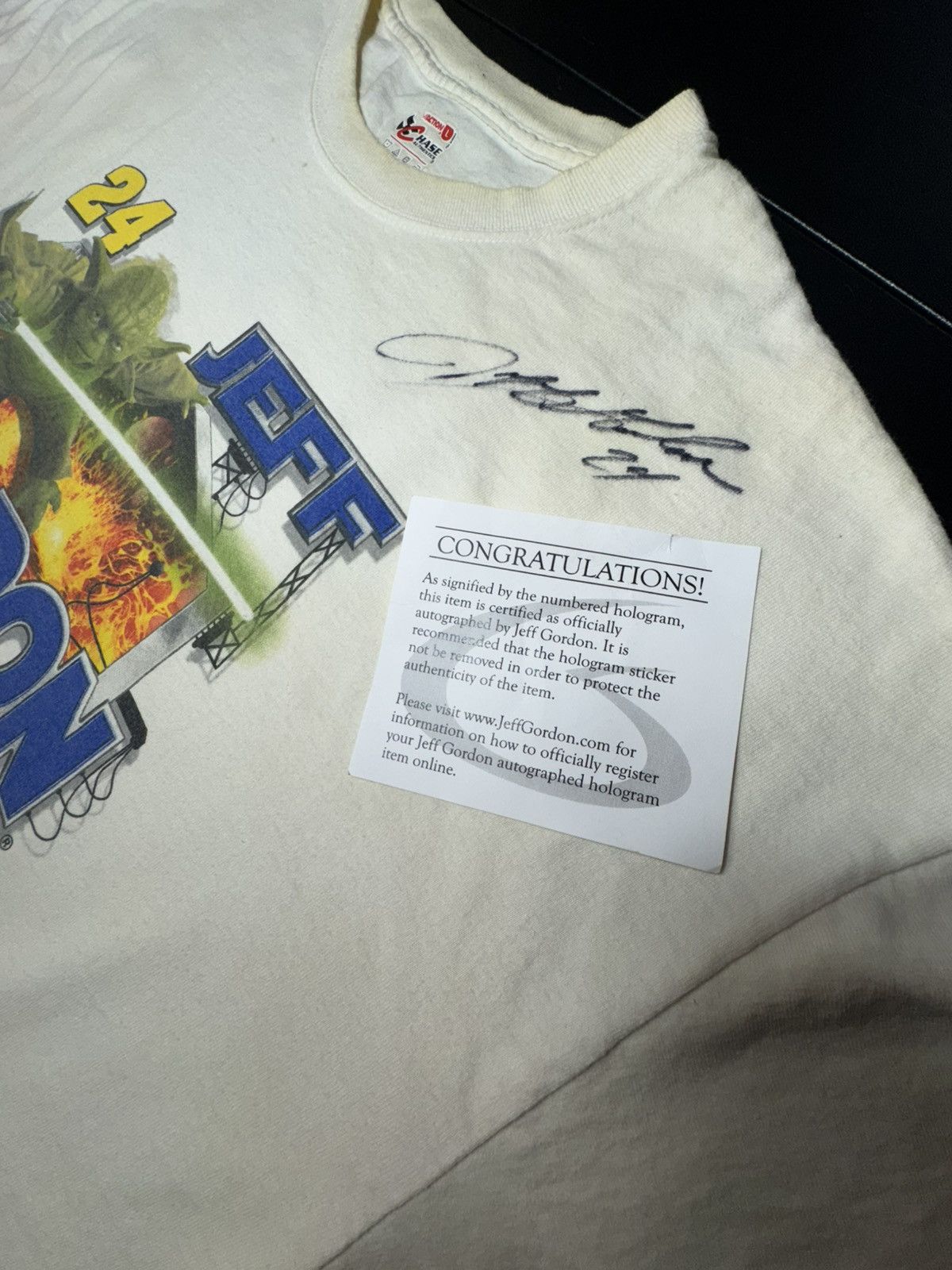 Chase Authentics 2005 Nascar x Star Wars Jeff Gordon Autographed T-Shirt Size US L / EU 52-54 / 3 - 5 Thumbnail