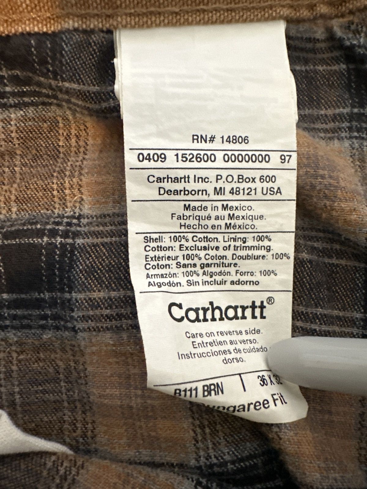 Carhartt CARHARTT LOOSE STRAIGHT WASHED DUCK LINED DUNGAREE Size US 36 / EU 52 - 9 Thumbnail