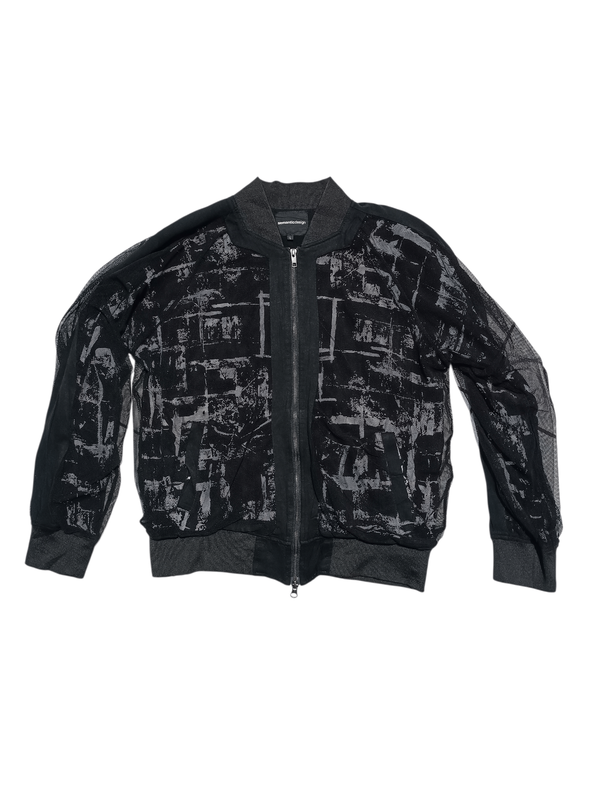 semanticdesign Sematic Design Zip-Up Mesh Bomber Art Lining Rayon Size US L / EU 52-54 / 3 - 11 Thumbnail