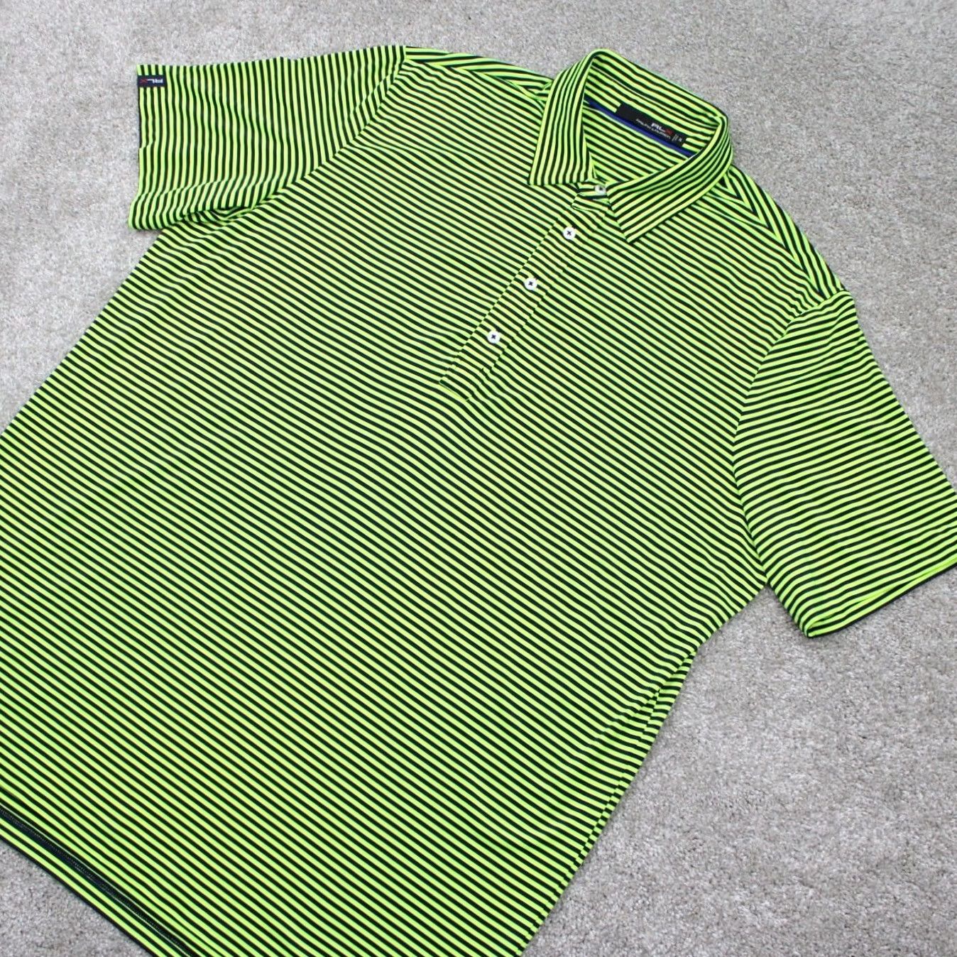 RLX Ralph Lauren RLX Ralph Lauren Polo Shirt Mens XL Green/Black Short Sleeve Polyester Blend Stretch Polo Shirt Size US XL / EU 56 / 4 - 3 Thumbnail