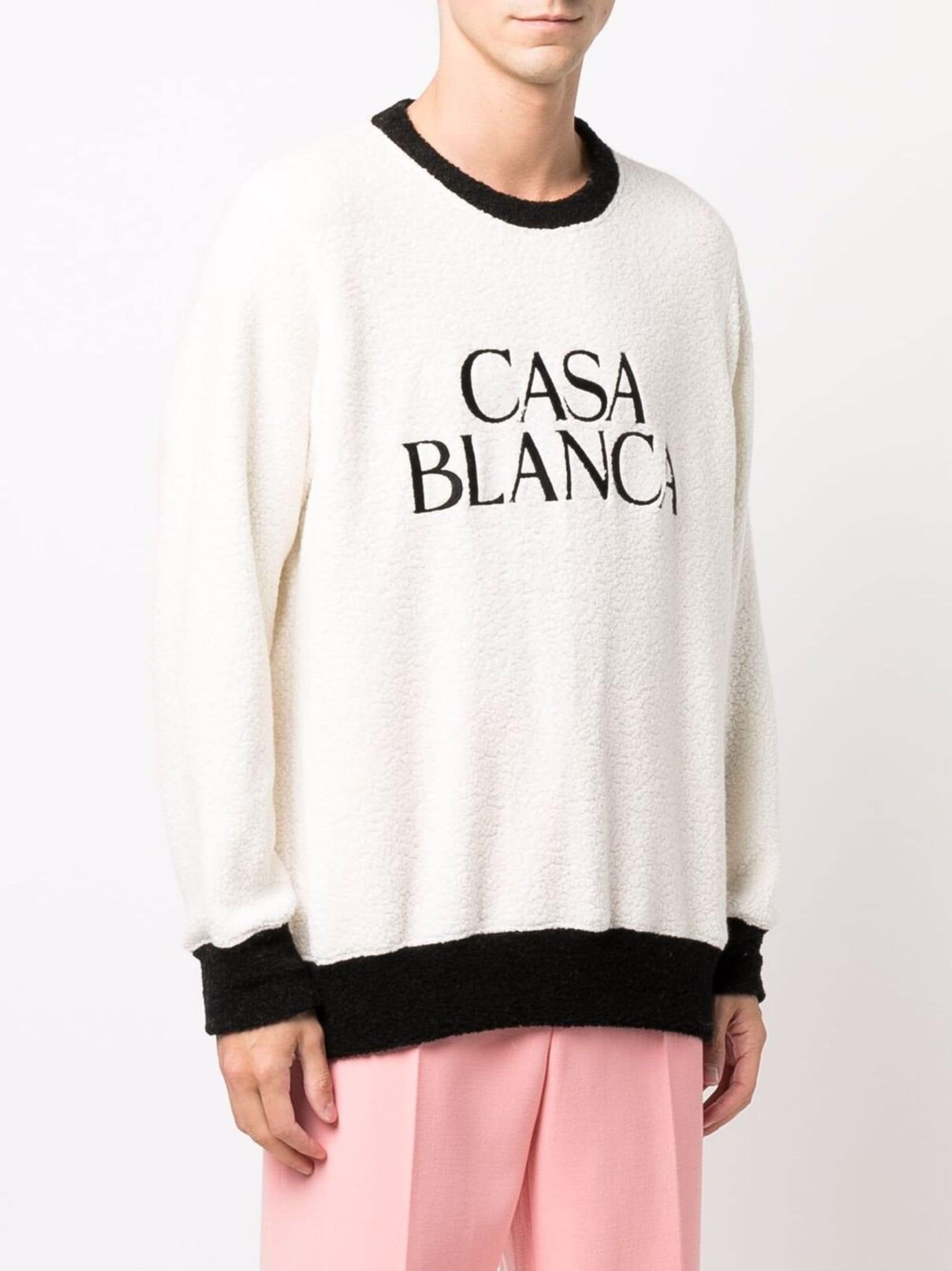 Casablanca White Two-Tone Fleece Logo Sweatshirt Size XXS / US 00 / IT 34 - 3 Thumbnail