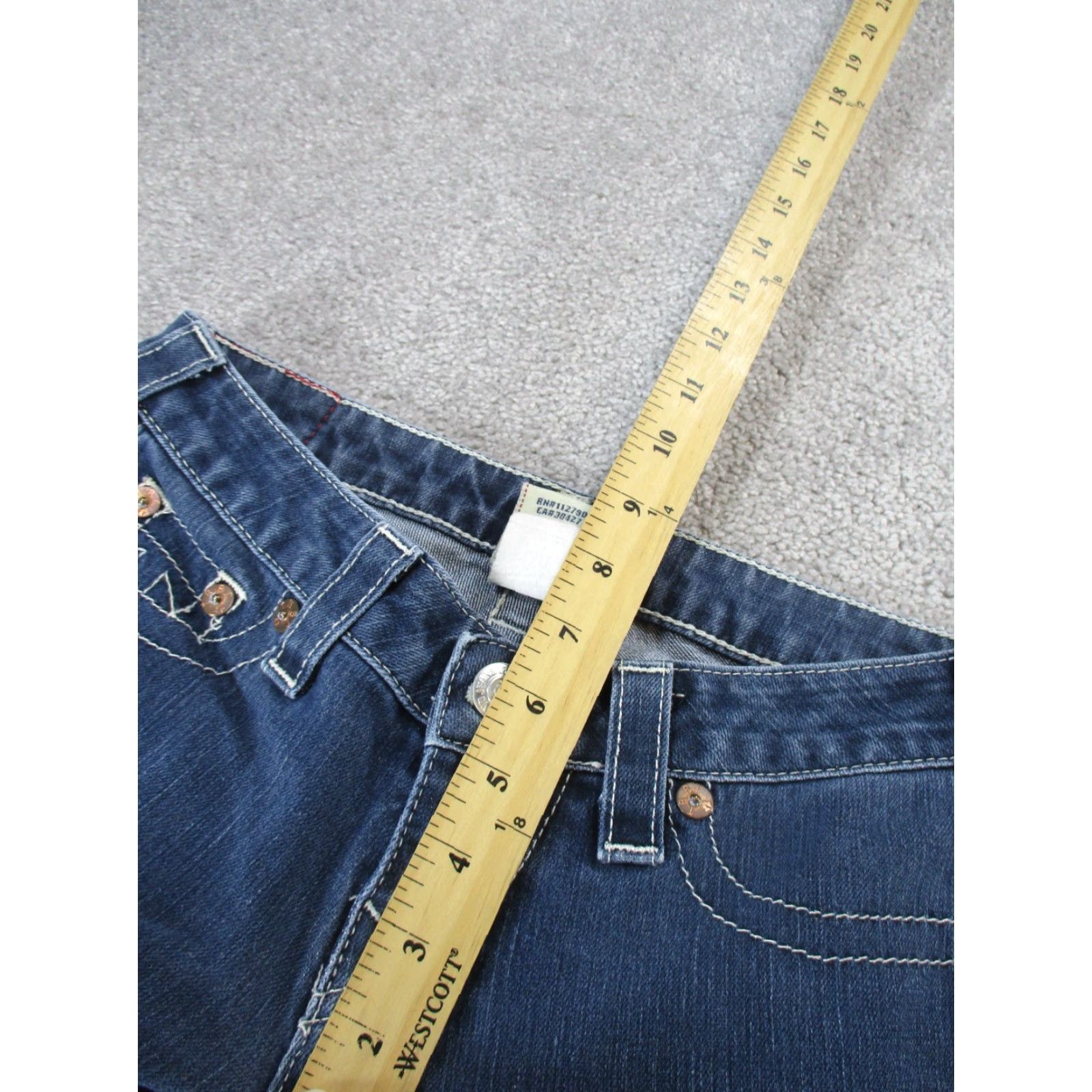 True Religion VINTAGE True Religion Womens Jeans Cropped Low Rise Dark Wash Size 26 Blue Denim Girls Size 26" / US 2 / IT 38 - 6 Thumbnail