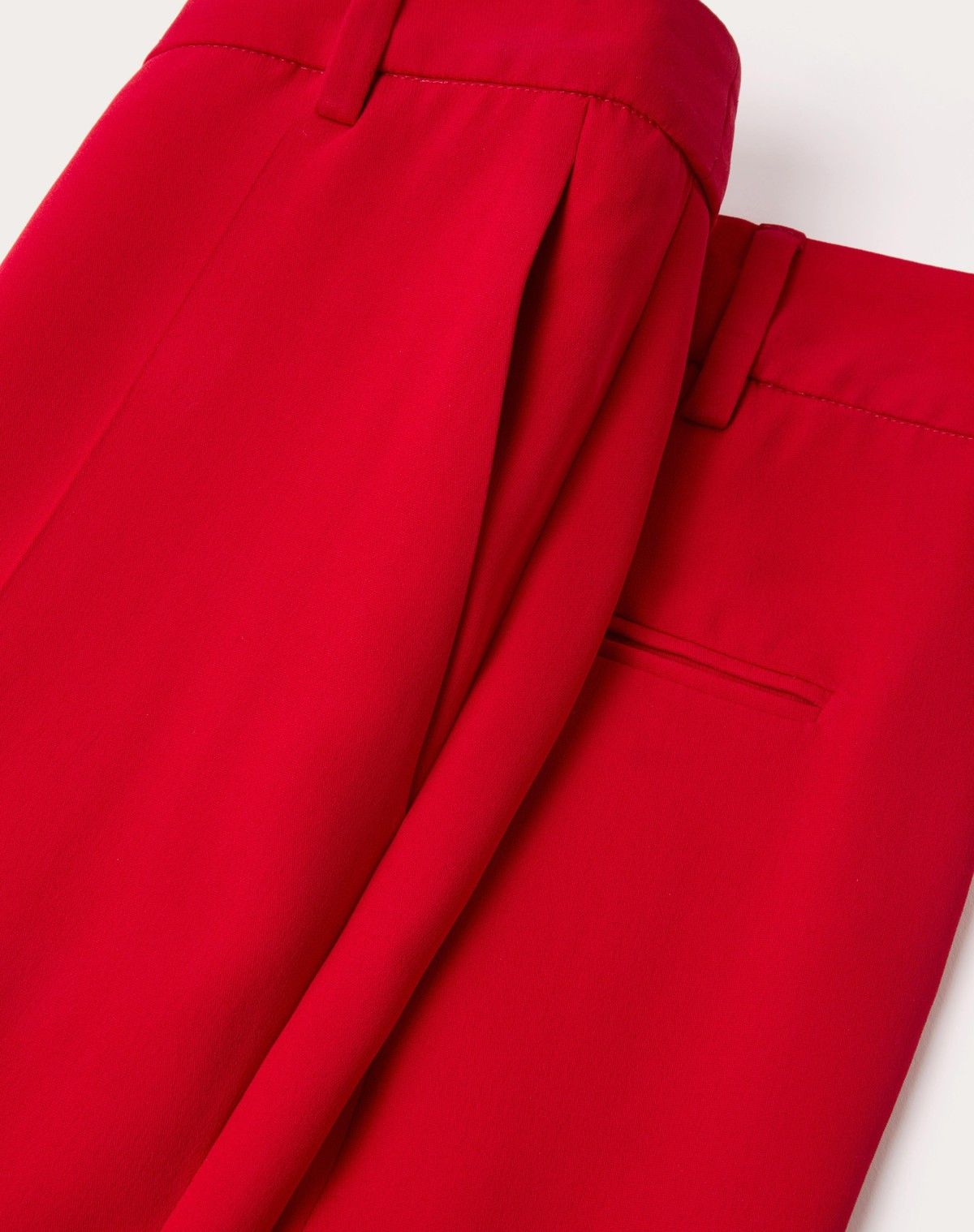 Valentino o1s1wg110525 Cady Couture Trousers in Red Size 26" / US 2 / IT 38 - 5 Thumbnail
