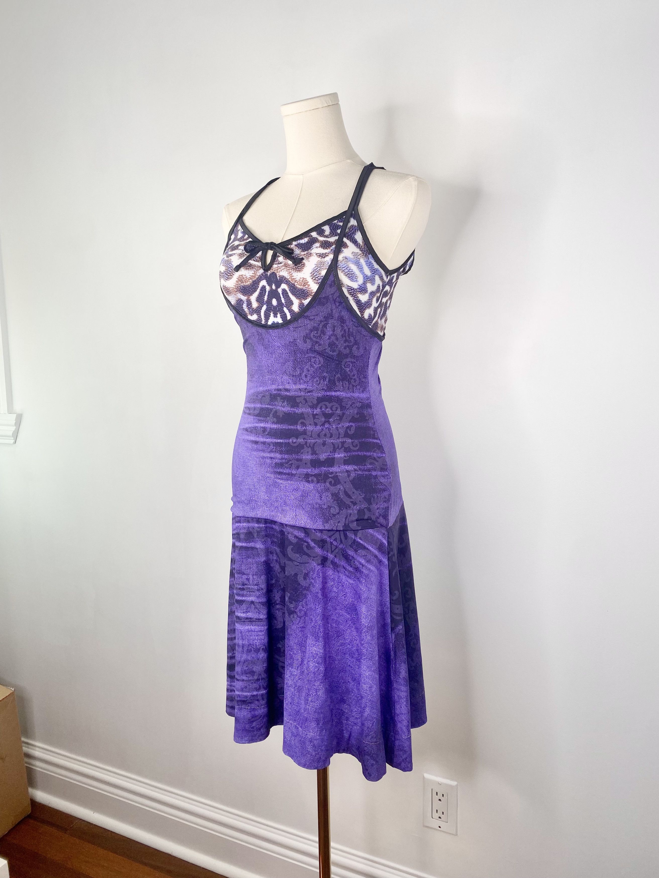 Just Cavalli Just Cavalli - Purple / Animal Print Asymmetrical Dress Size S / US 4 / IT 40 - 3 Thumbnail
