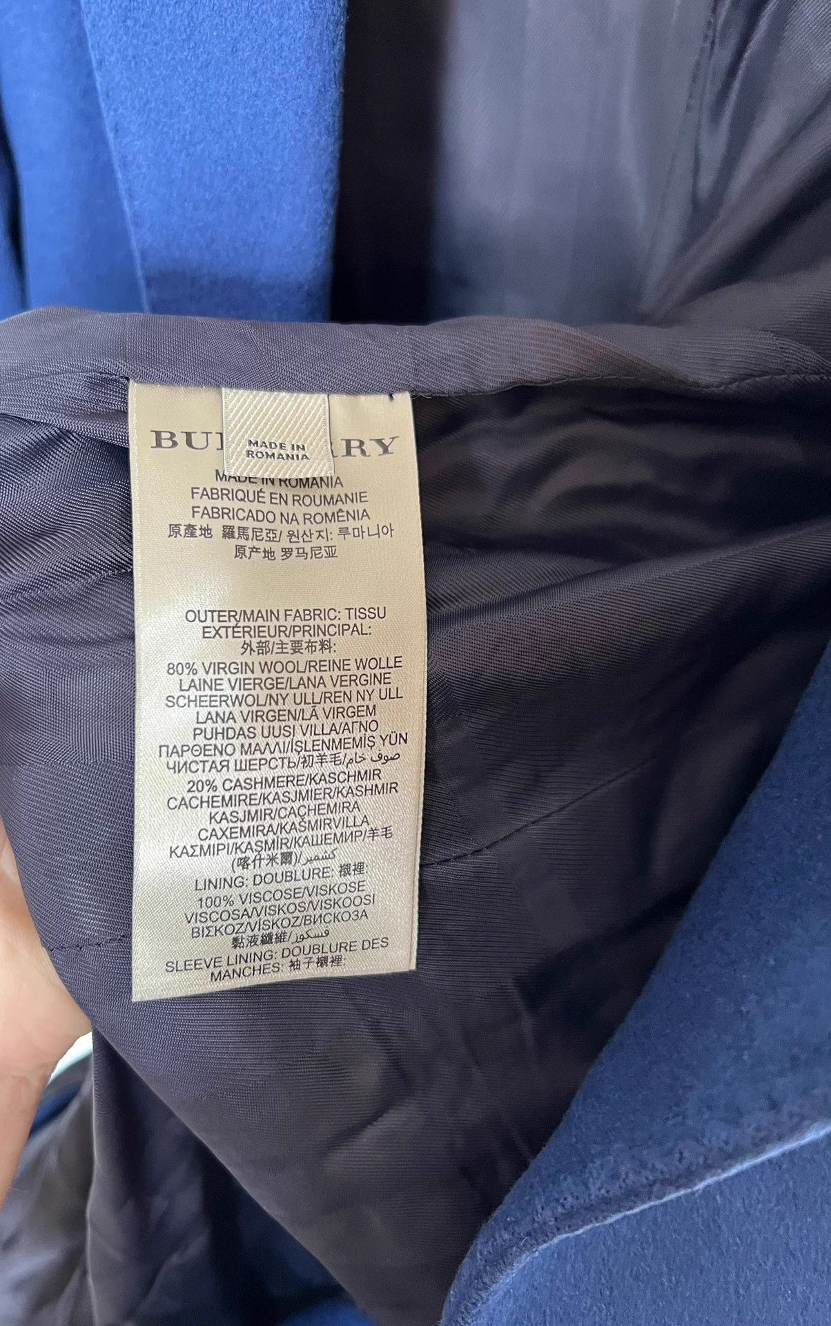 Burberry Burberry Blue Wool Cashmere Chester Coat 48 Size US M / EU 48-50 / 2 - 5 Thumbnail