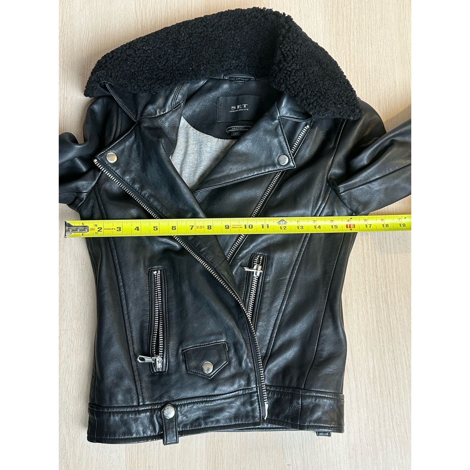 Other Vintage Black Leather Moto Jacket w/ Collar - Size 0 - MINT Size XS / US 0-2 / IT 36-38 - 7 Thumbnail