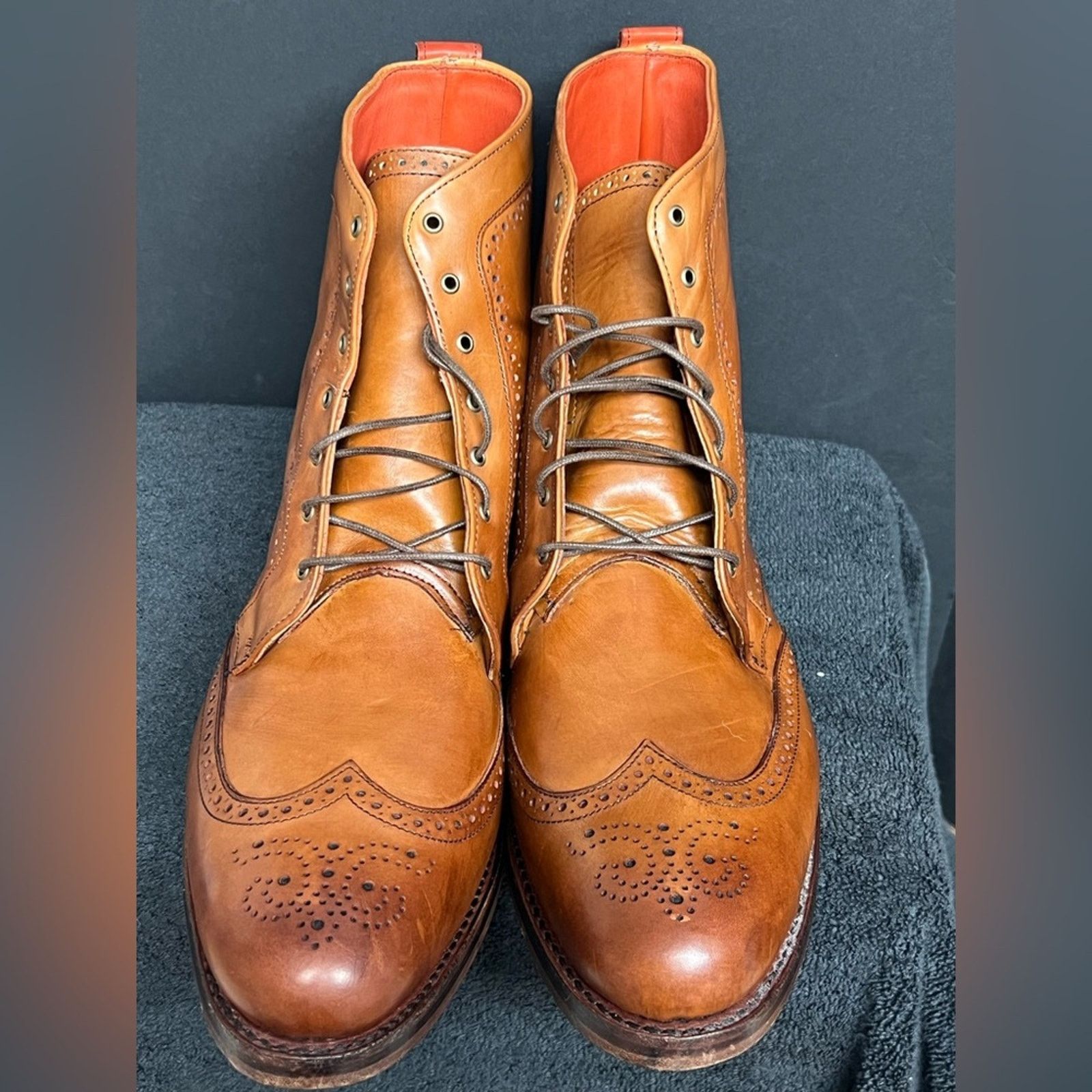 Allen Edmonds Allen Edmonds Dalton Wingtip Boots Men Tan BARELY WORN Size US 15 / EU 48 - 4 Thumbnail