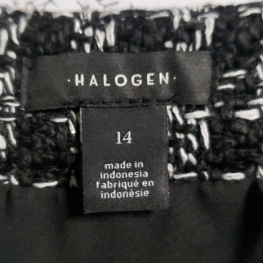 Designer CT695 Halogen Black & White Tweed Skirt 14 Size 36" / US 14 / IT 50 - 6 Thumbnail