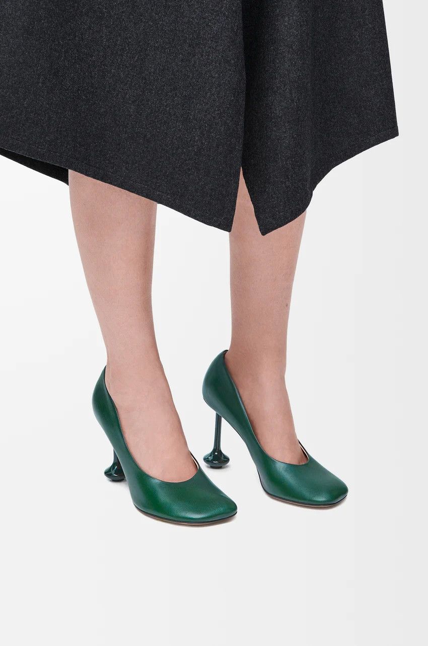 Loewe o1loc1c0525 Toy Pump In Goatskin in Forest Green Size US 7 / IT 37 - 5 Thumbnail