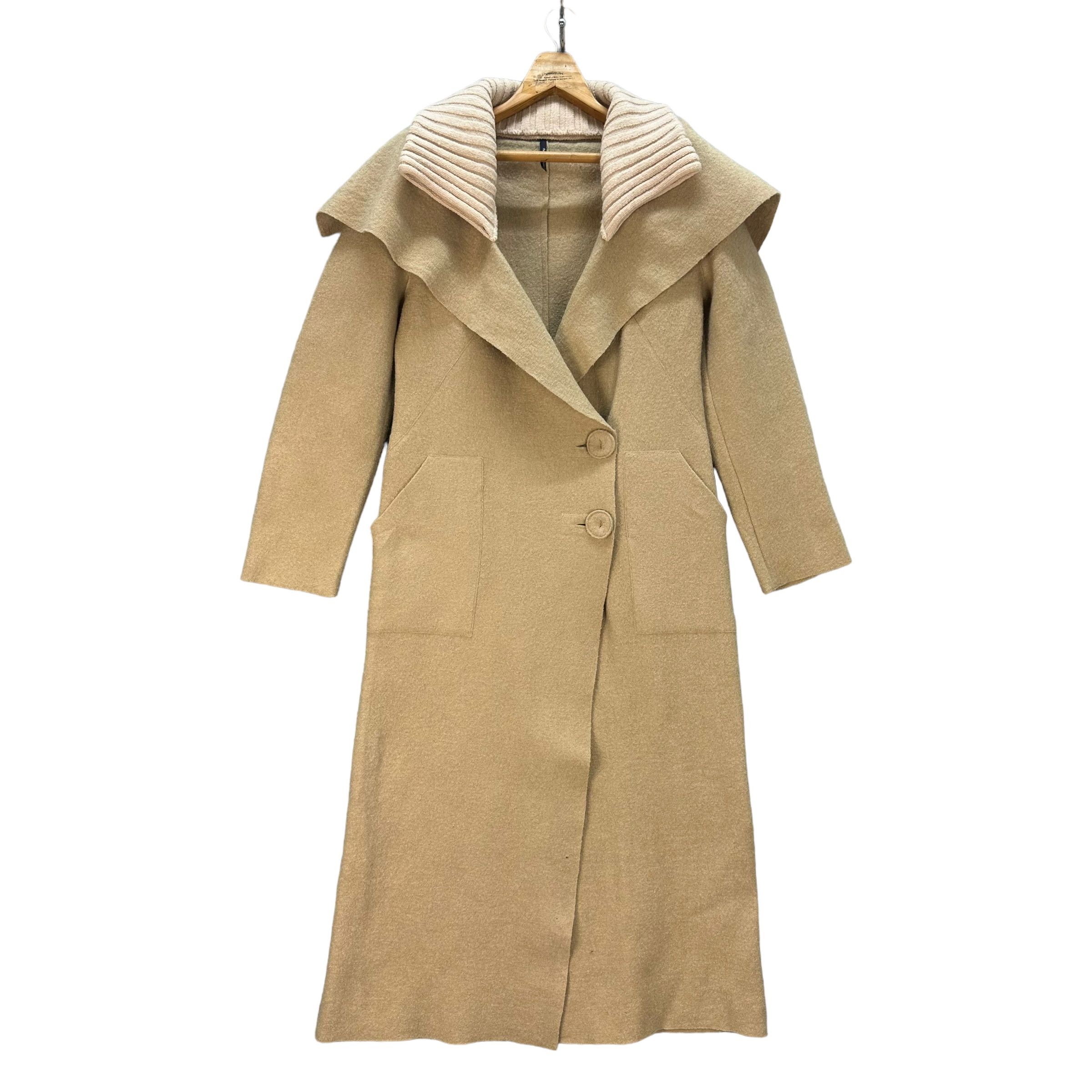 image of Avant Garde x Italian Designers Pier Antonio Gaspari Shawl Wool Long Coat 8302-002, Women's (Size M