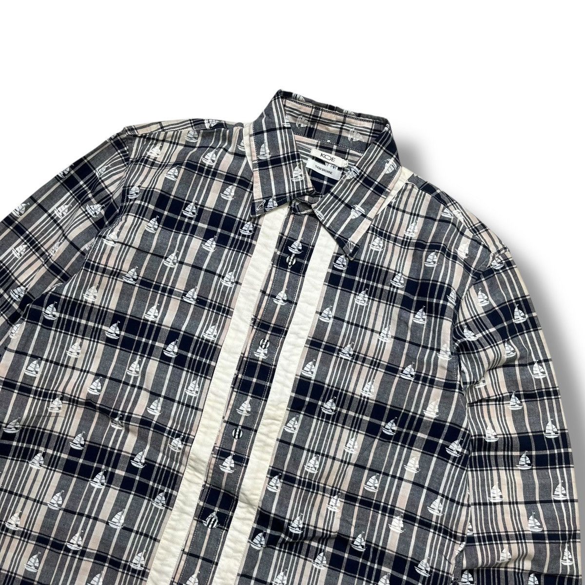 Thom Browne Thom Browne x Koe Plaid shirt with subtle sailboat print ⚓ Size US L / EU 52-54 / 3 - 3 Thumbnail