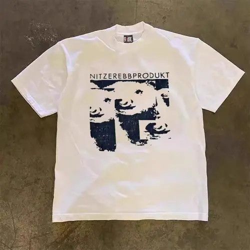 VIBE White Loose Pattern Printed Short Sleeve T-Shirt Size US M / EU 48-50 / 2 - 5 Thumbnail