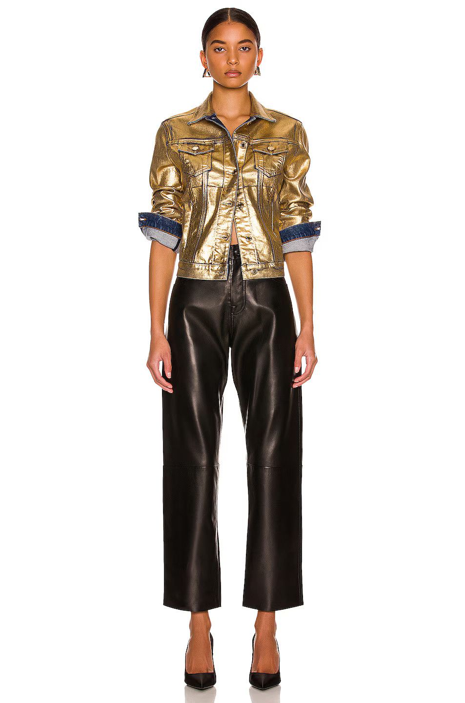 Tom Ford o1w1db10225 GID051 Denim Jacket in Gold Size S / US 4 / IT 40 - 4 Thumbnail
