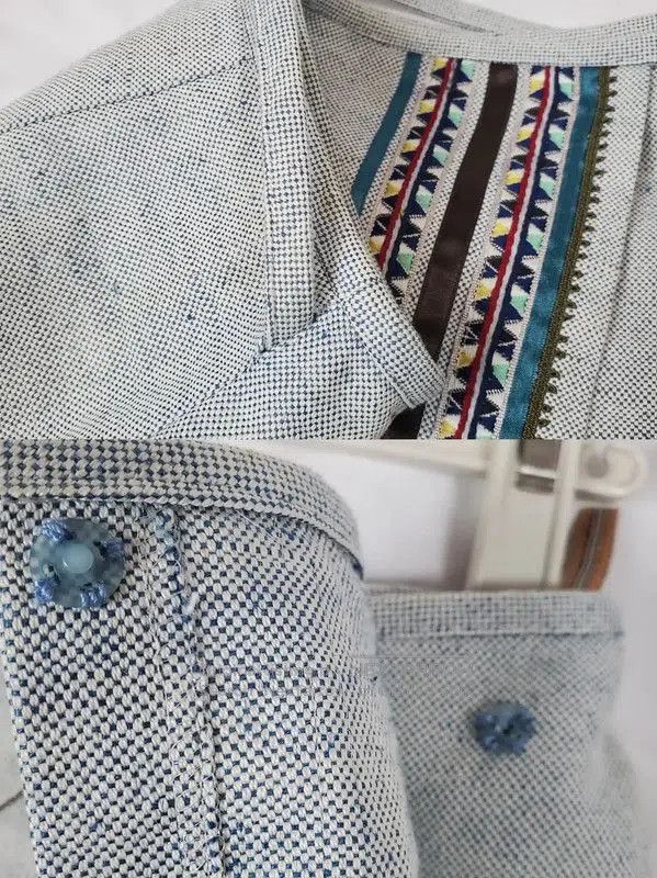 Burberry Burberry Summer Light Blue Embroidered Skirt. Size 23" - 3 Thumbnail