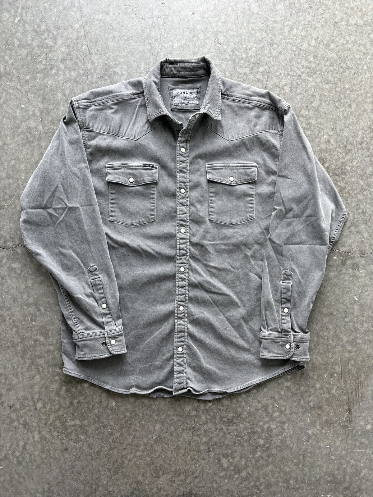 Other Poncho Pearl Snap Brushpopper Shirt Gray Large Regular Fit Size US L / EU 52-54 / 3 - 1 Thumbnail