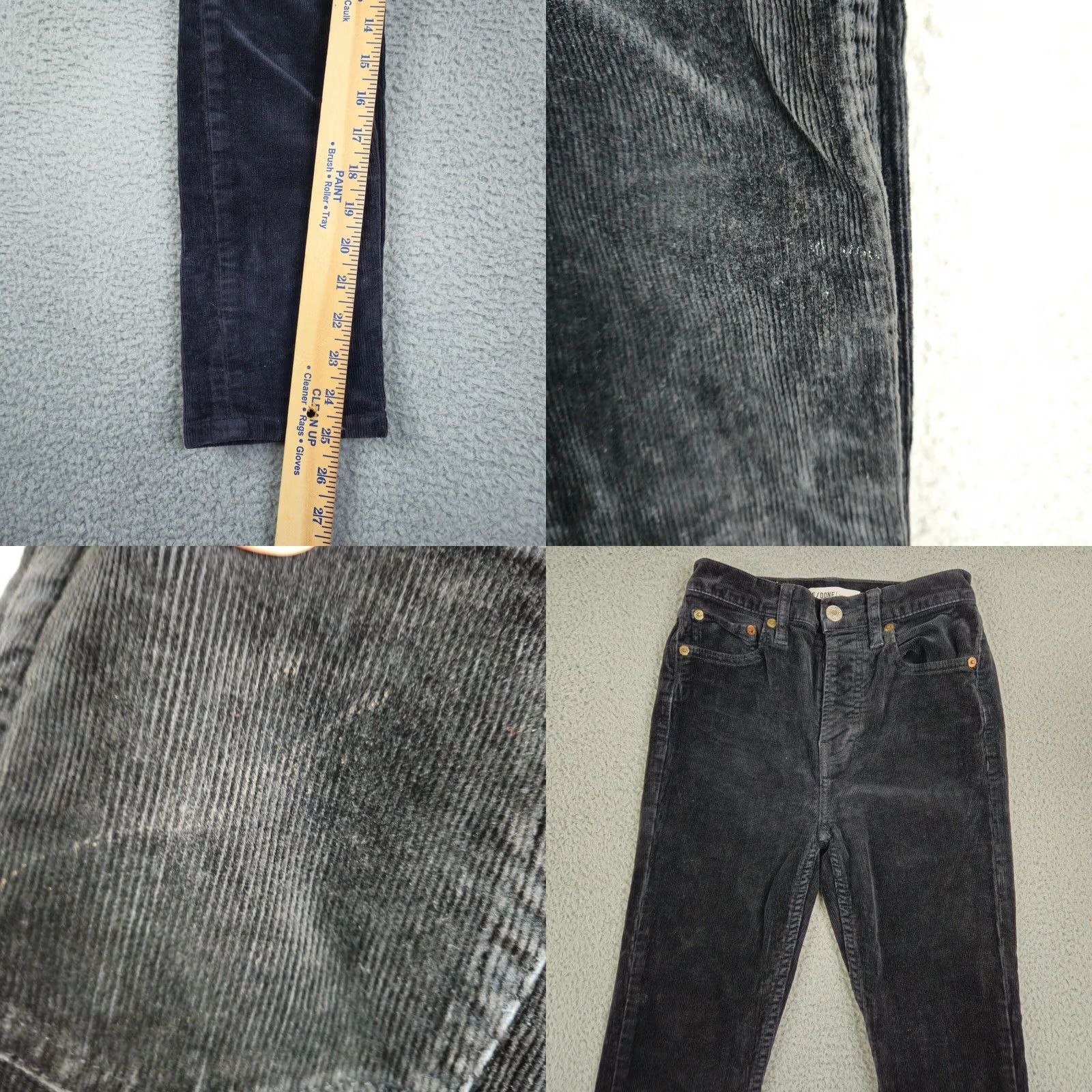 RE/DONE RE/DONE Women's black corduroy Casual Pant Size 23 Pants Regular Straight Fall Women Pants Black 23 Size 40" / US 18 - 9 Thumbnail