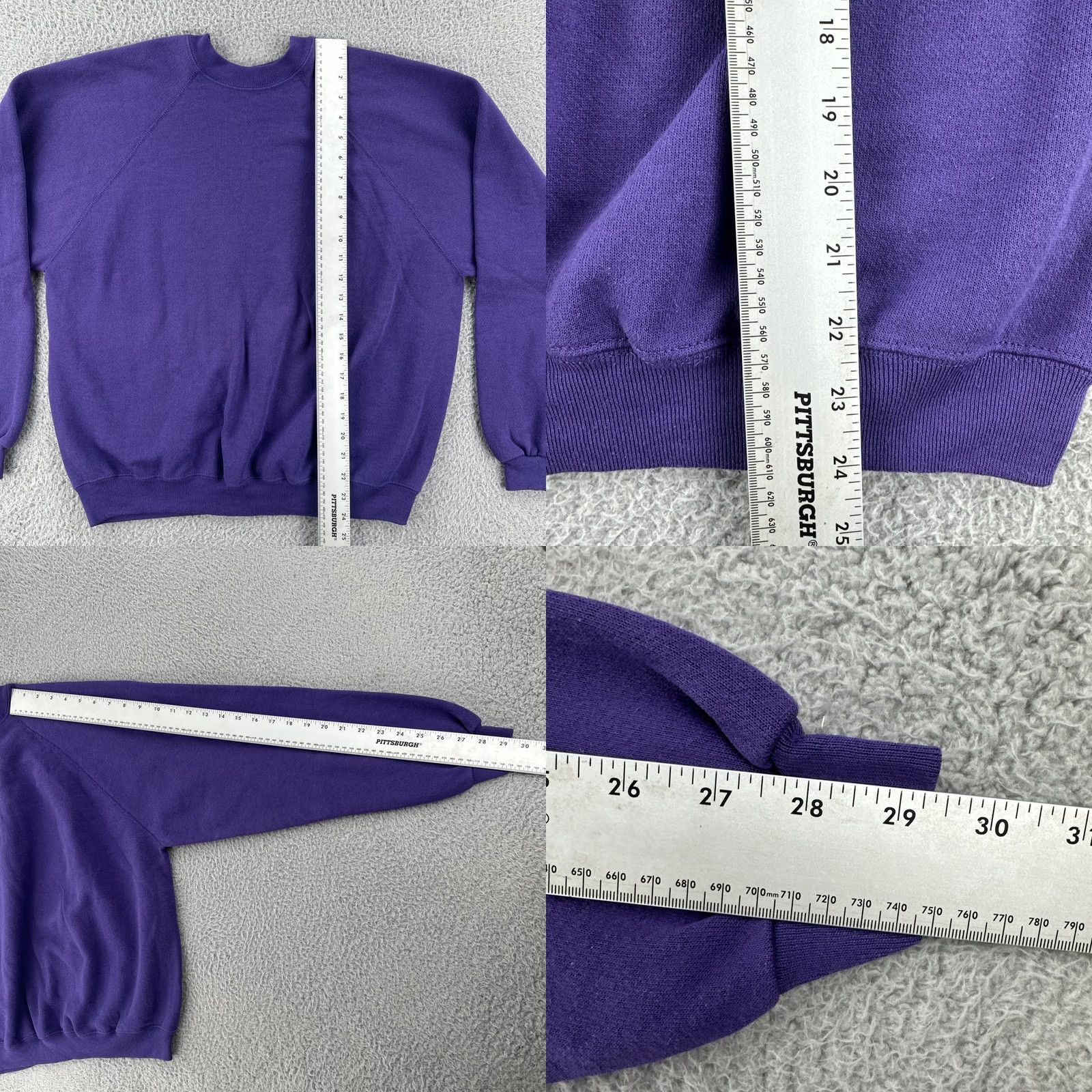 Tultex VINTAGE Tultex Sweatshirt Raglan Purple 90s Mens L Solid Crewneck Hoodie/Top Size US L / EU 52-54 / 3 - 8 Thumbnail