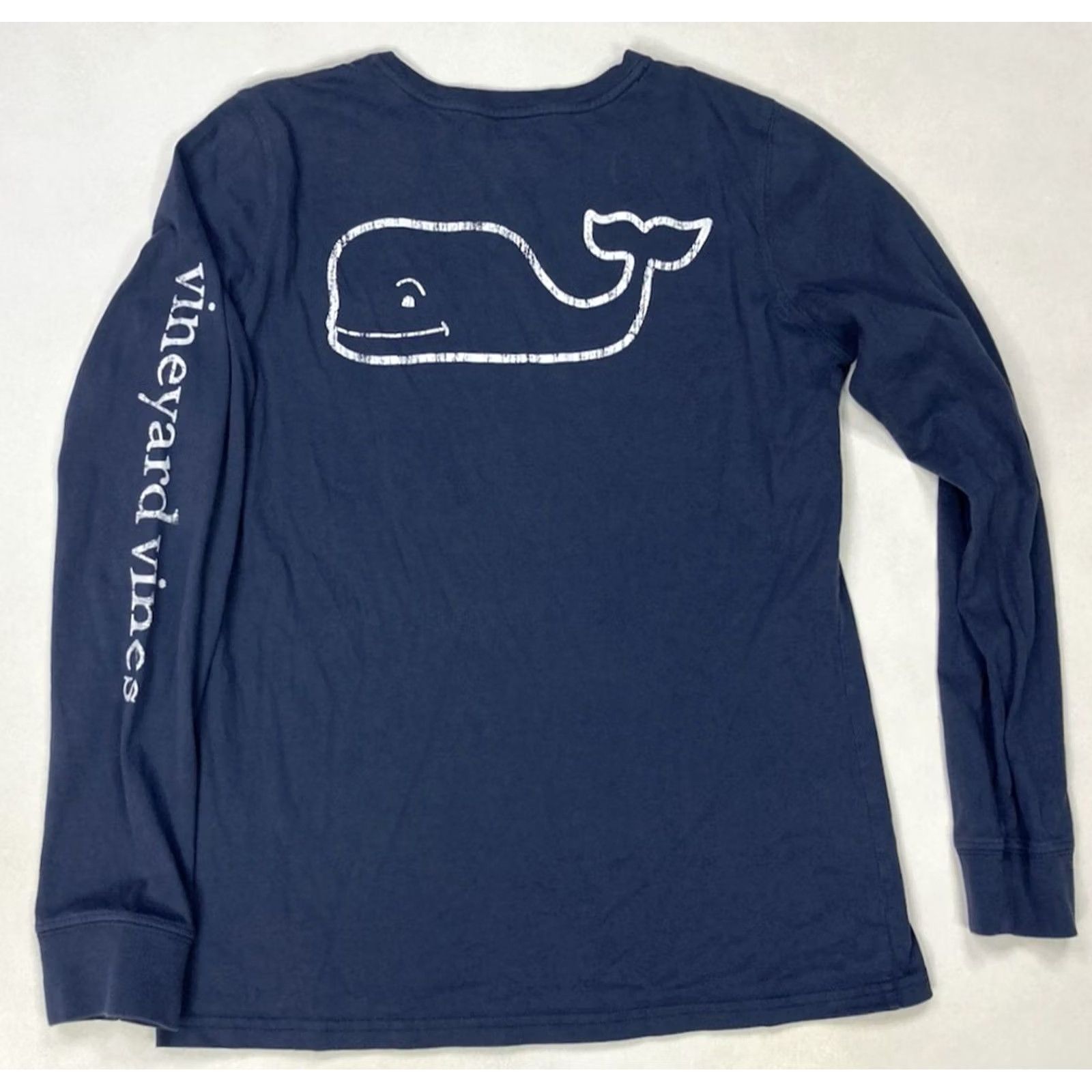 Vineyard Vines Vineyard Vines Pocket Graphic T-shirt Women XS Blue Logo White Long Sleeve Shirt Pullover Crew Neck Casual All Seasons Pockets Modern Size S / US 4 / IT 40 - 2 Thumbnail