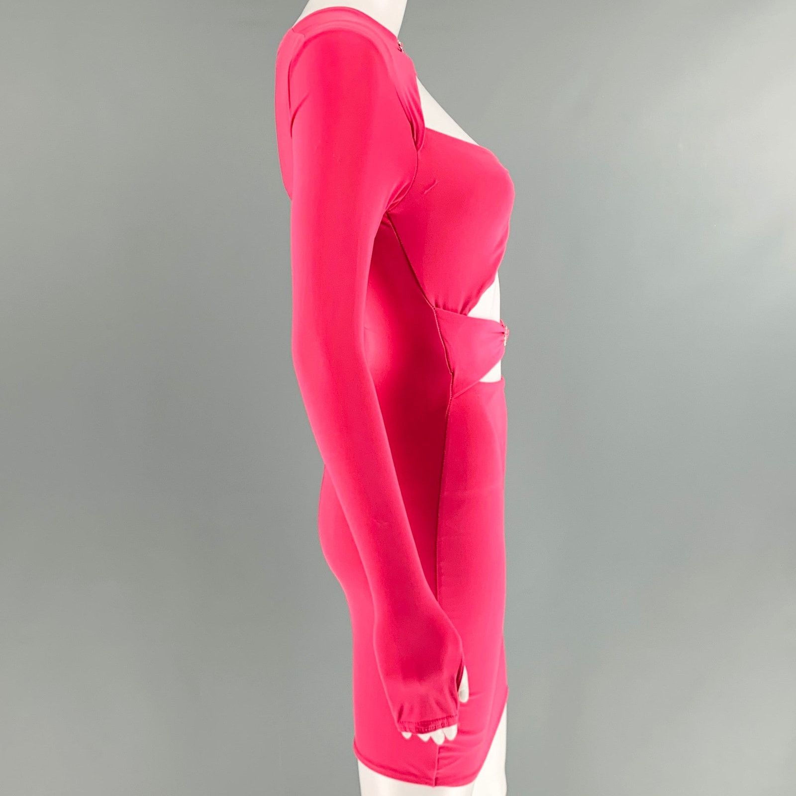 Other NO BRAND Size XS/S Pink Rhinestone Hearts Cut Out Mini Dress Size XS / US 0-2 / IT 36-38 - 3 Thumbnail