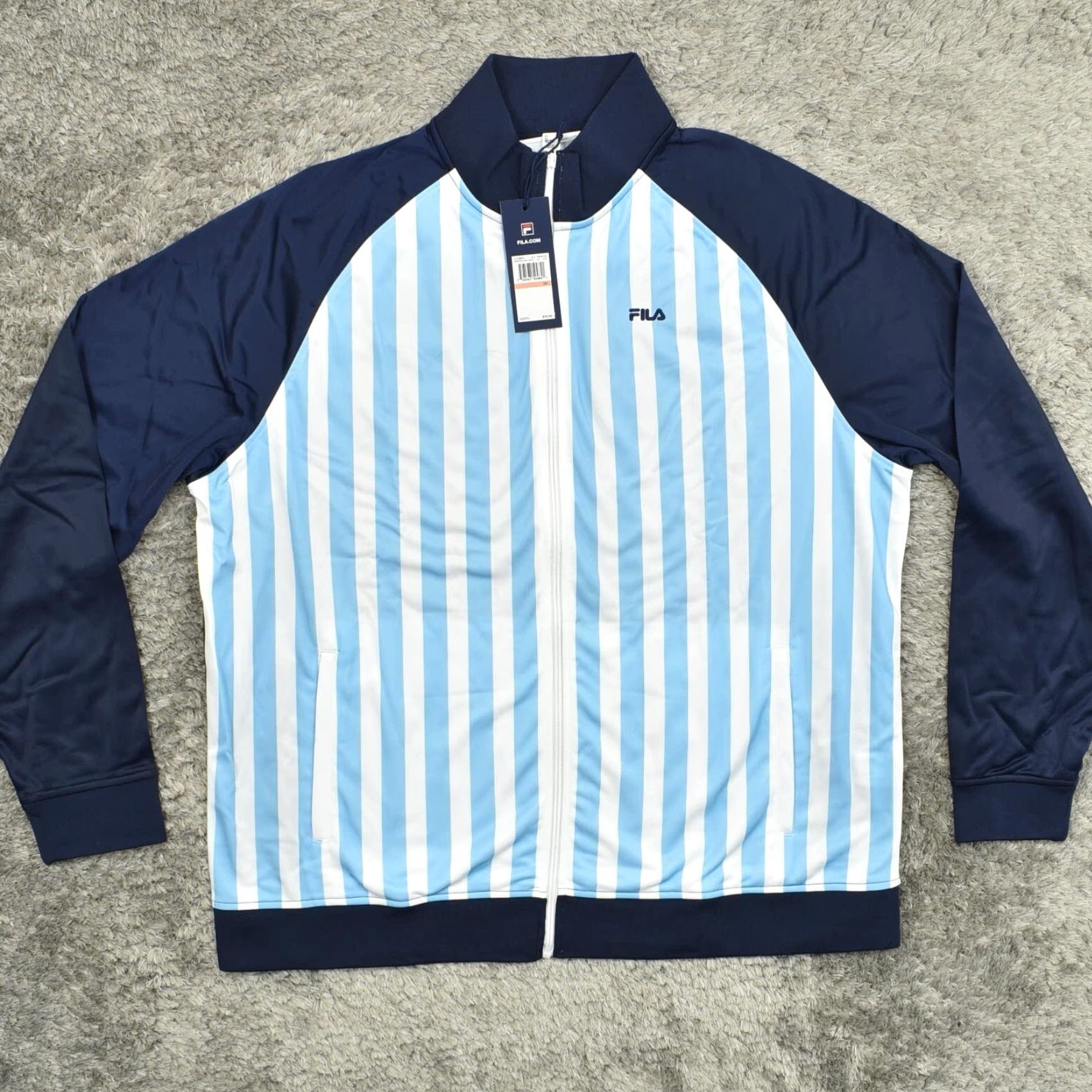 Fila FILA Argentina Track Jacket Men 3XL White Blue Soccer Big and Tall Mens Size US XXL / EU 58 / 5 - 2 Thumbnail