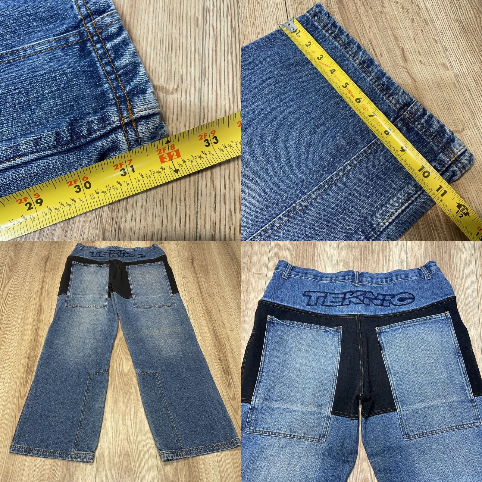 Denime VINTAGE Teknic Rage Motorcycle Jeans Wide-Leg Adult 36x32 Blue Size US 36 / EU 52 - 8 Thumbnail