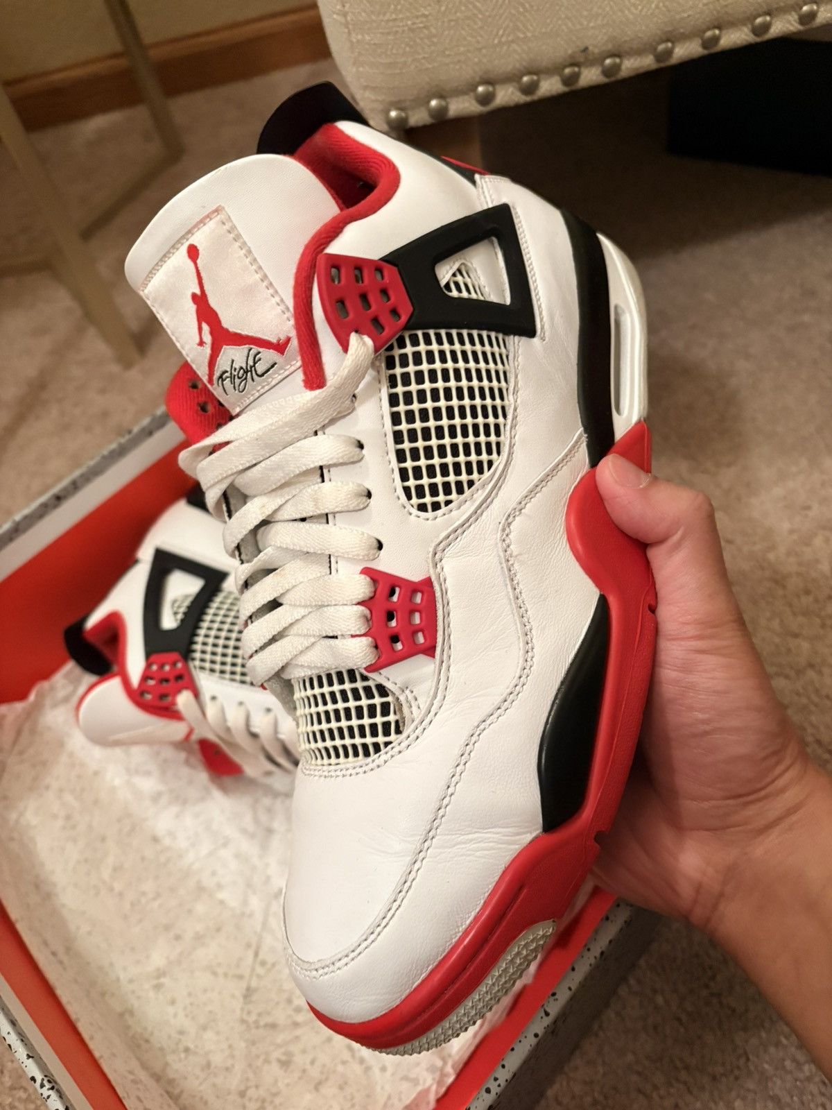 Jordan Brand Fire Red Jordan 4 Size US 11 / EU 44 - 2 Thumbnail
