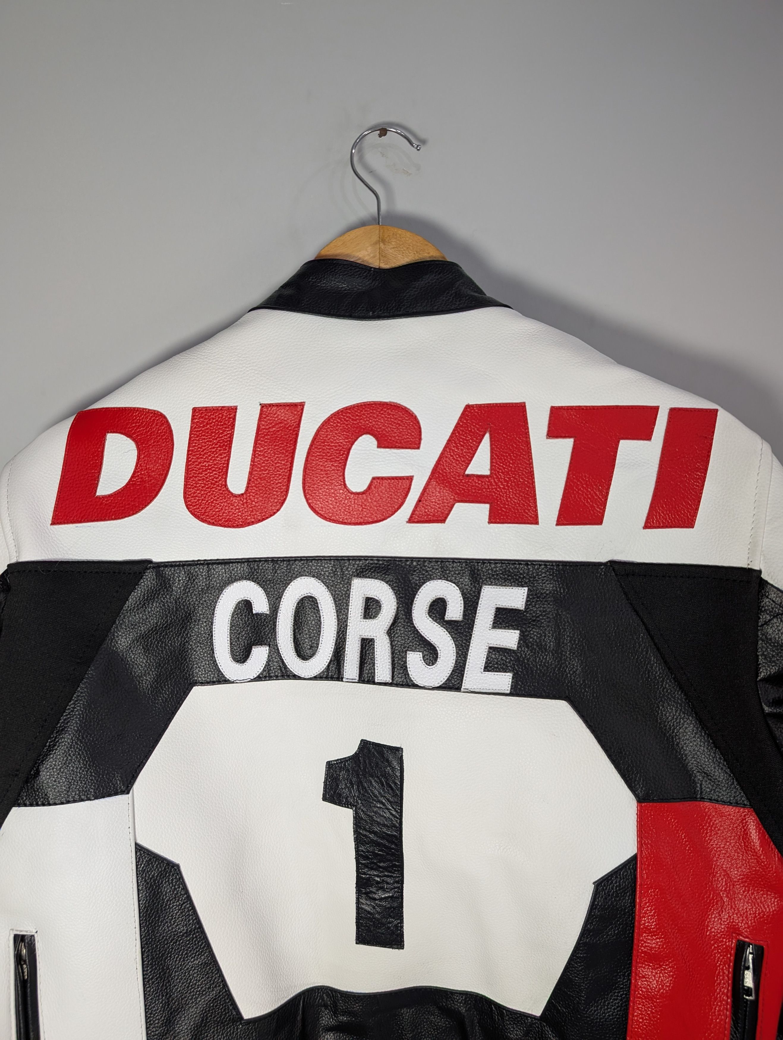Vintage 🔥Ducati Corse🔥 Motorcycle Racing Real Leather Jacket Size L / US 10 / IT 46 - 6 Thumbnail