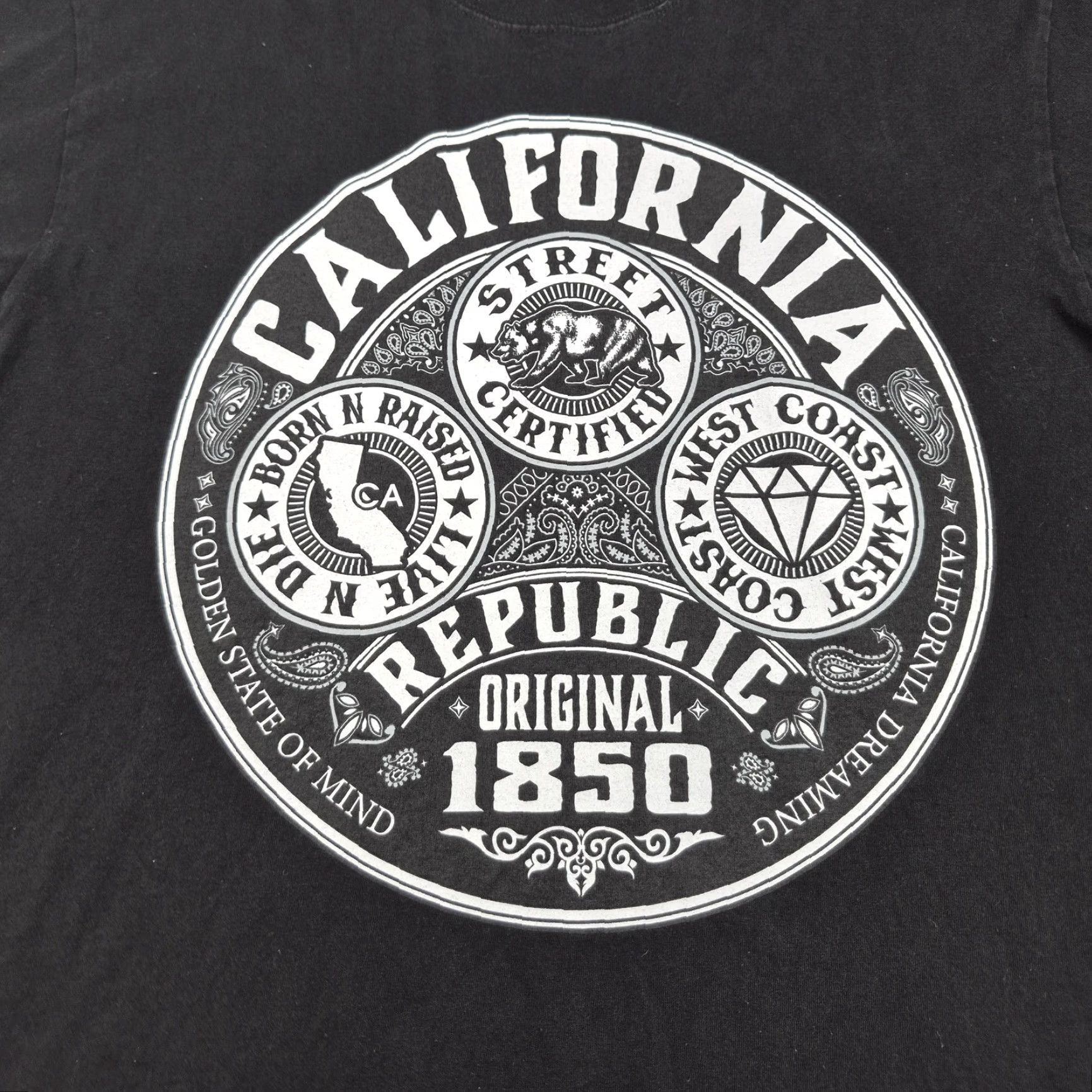 Vintage Shaka Wear California Republic Shirt Mens XL Black Street Graphic Tee West Coast Size US XL / EU 56 / 4 - 4 Thumbnail