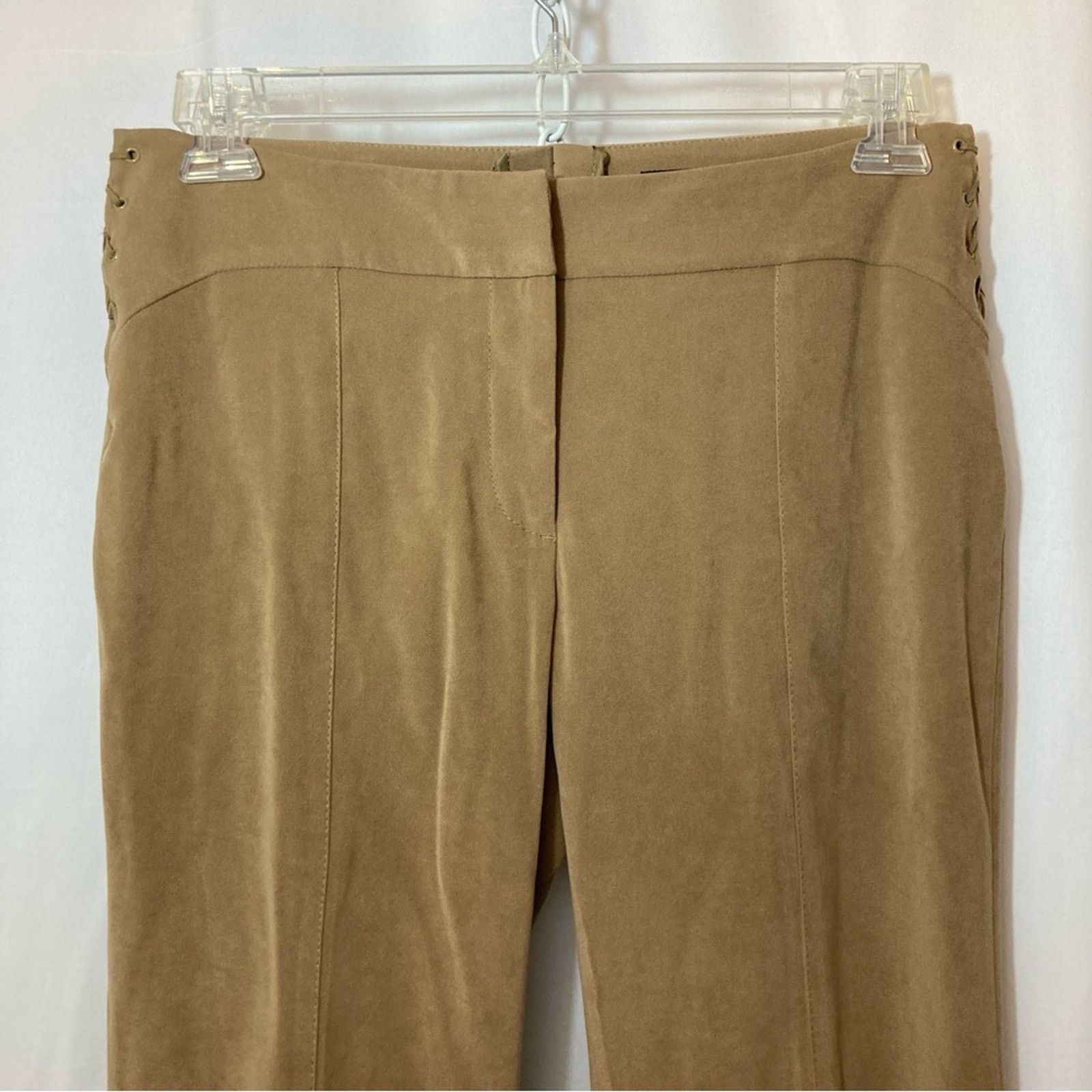 H&M H&M Hennes Faux Suede Tan Wide Leg Mid Rise Trousers Pants Size 34" / US 12 / IT 48 - 2 Thumbnail