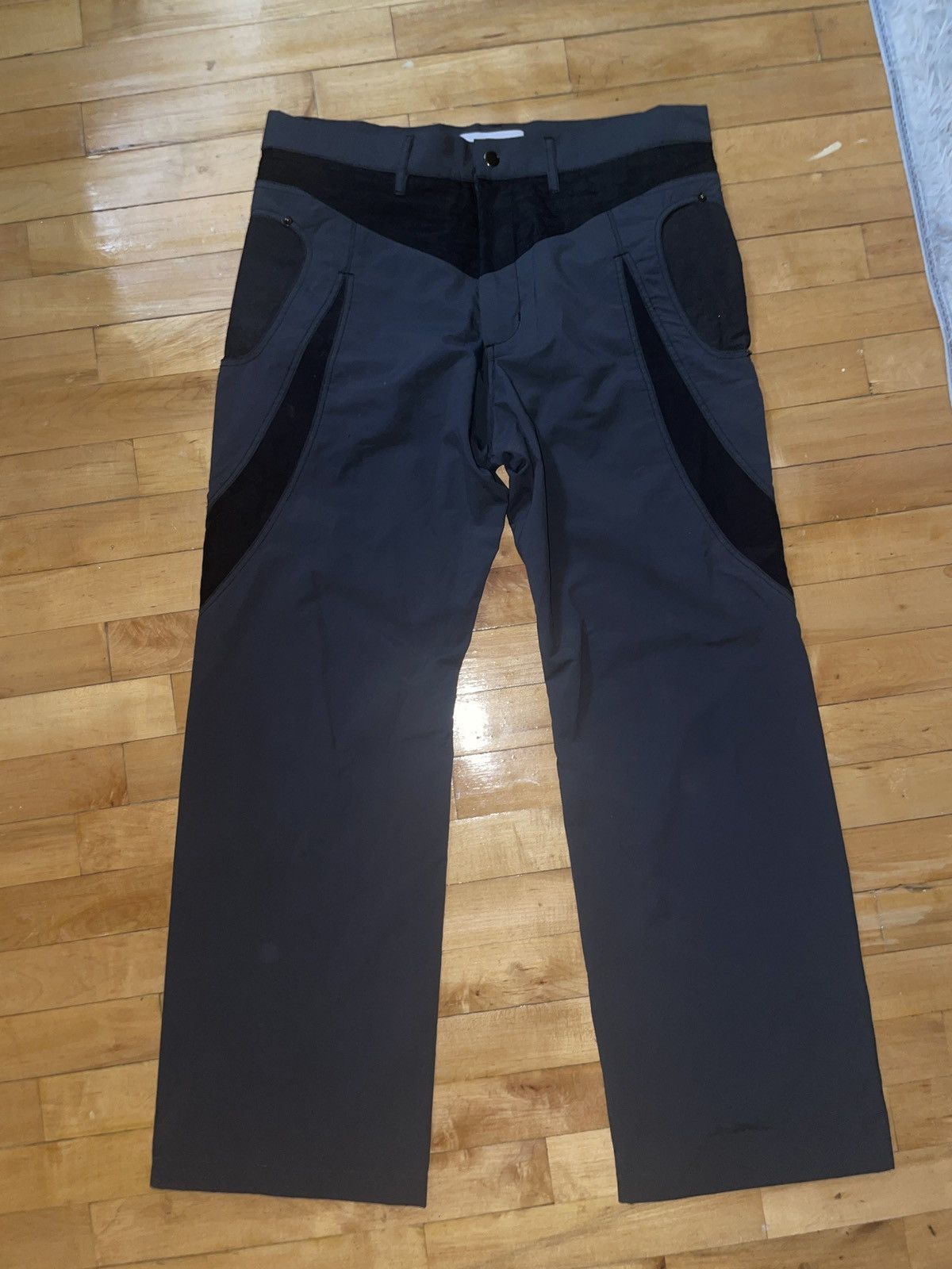 image of Kiko Kostadinov Ss20 Riding Claw Trousers in Blue, Men's (Size 32)