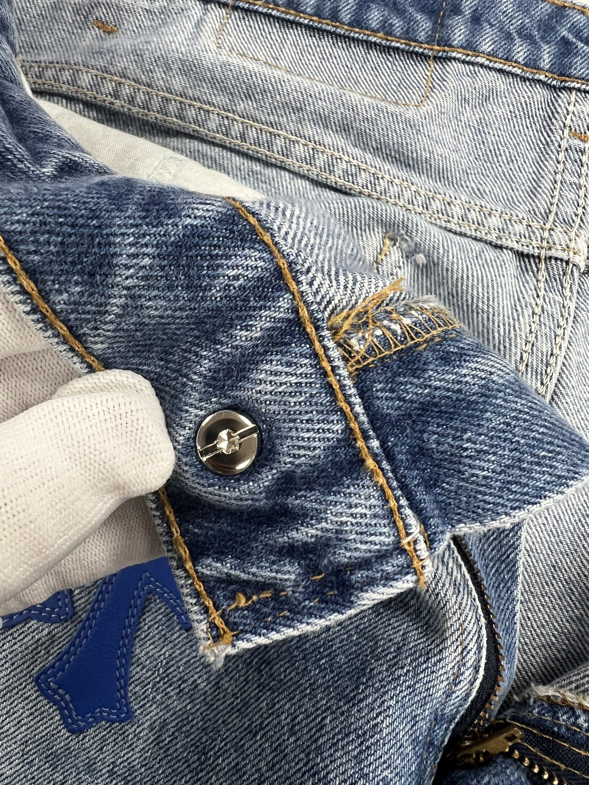 Chrome Hearts Chrome Hearts Vintage Levi's Stencil Cross Patch Denim Blue Size US 33 - 13 Thumbnail