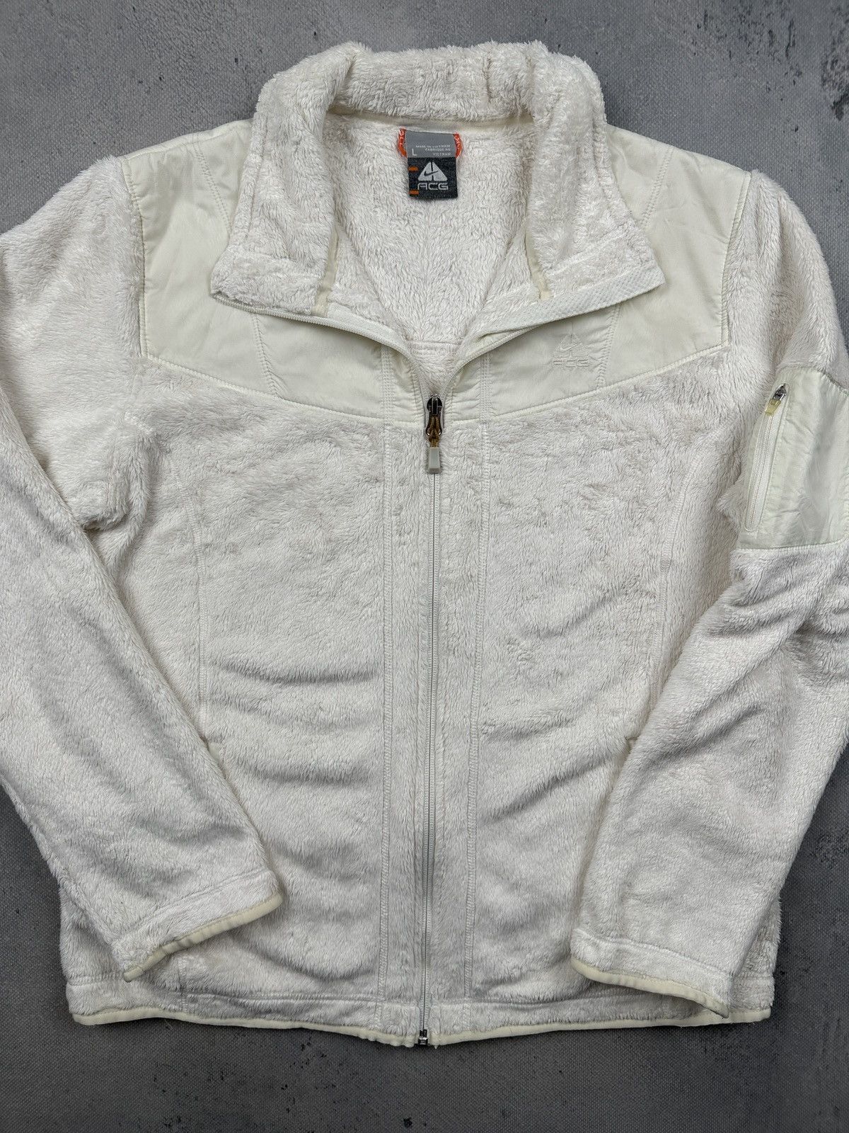 Nike ACG Nike ACG Vintage Sherpa Teddy Fleece Jacket White Full Zip Size L / US 10 / IT 46 - 16 Thumbnail