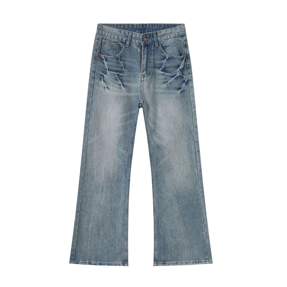 Jean Washed light blue lightning pattern high street jeans y2k Size US 32 / EU 48 - 5 Thumbnail