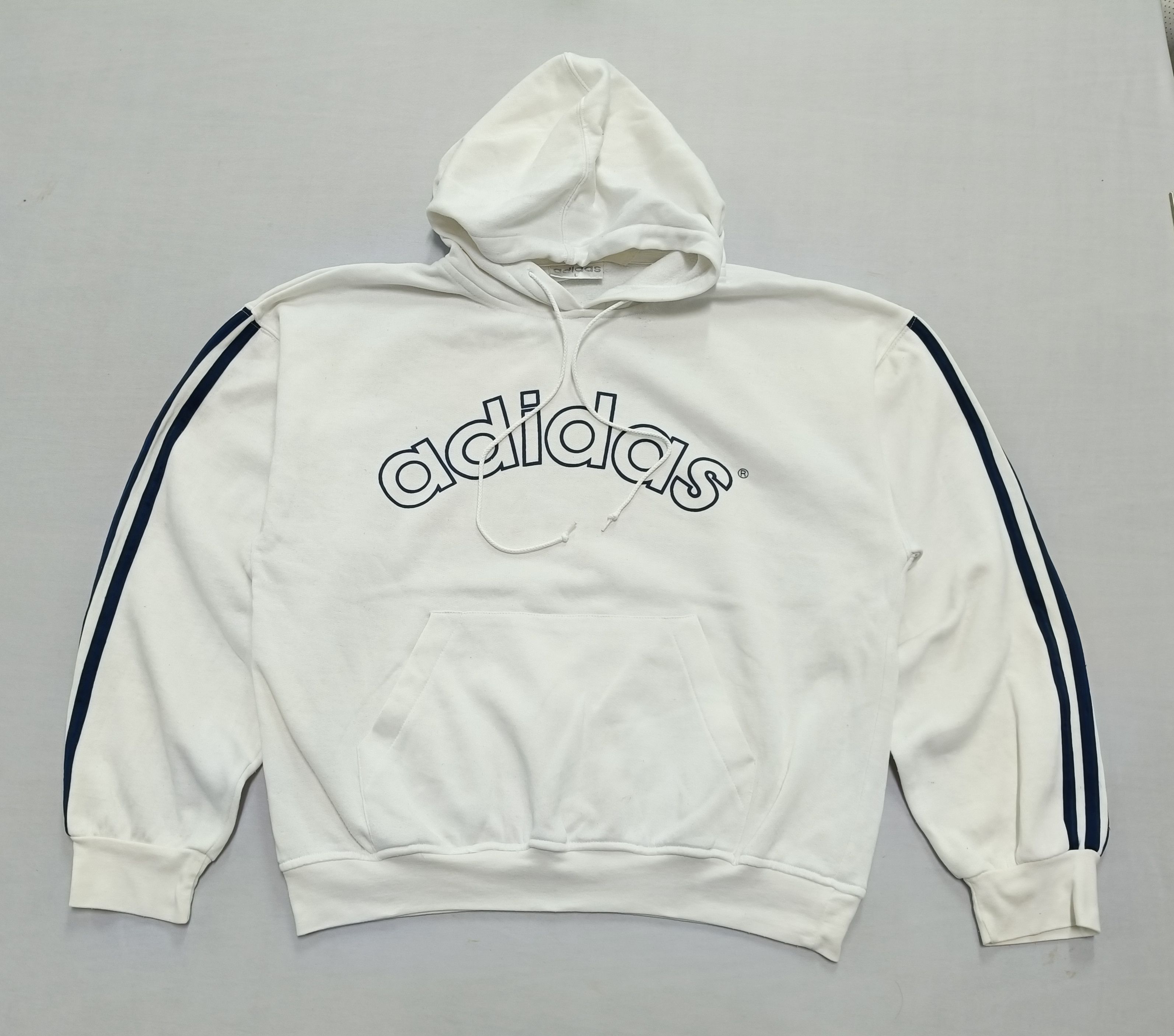 Adidas Vintage 90s Adidas Spellout Pullover Hoodie Size US M / EU 48-50 / 2 - 1 Thumbnail