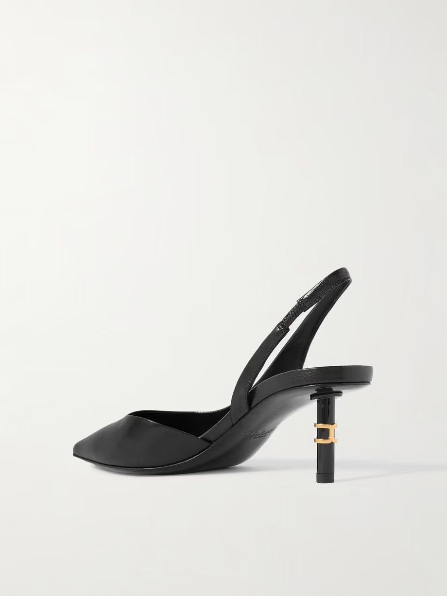 Chloe oc11z0525 Marcie Embellished Slingback Pumps in Black Size US 8 / IT 38 - 3 Thumbnail