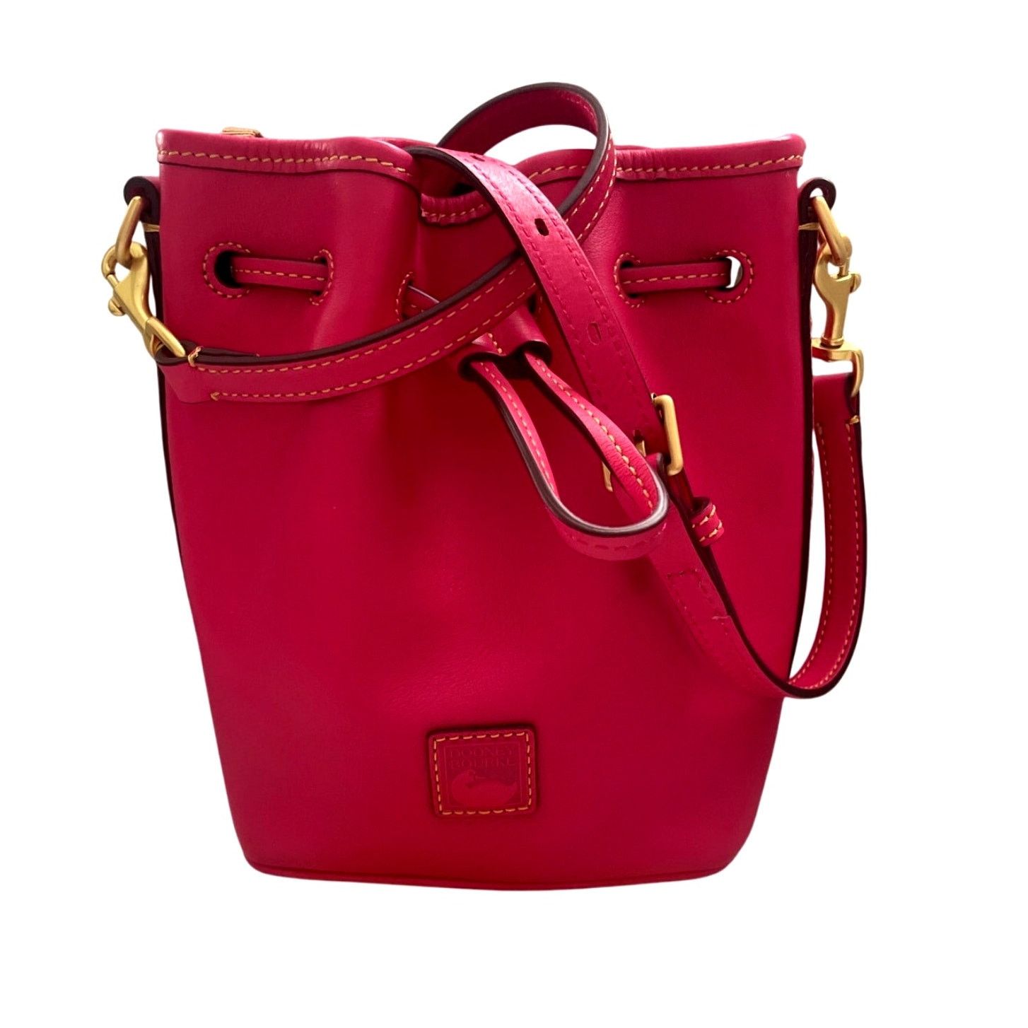Dooney & Bourke Dooney and Bourke Florentine Leather Fuchsia Drawstring Bag Size ONE SIZE - 1 Thumbnail