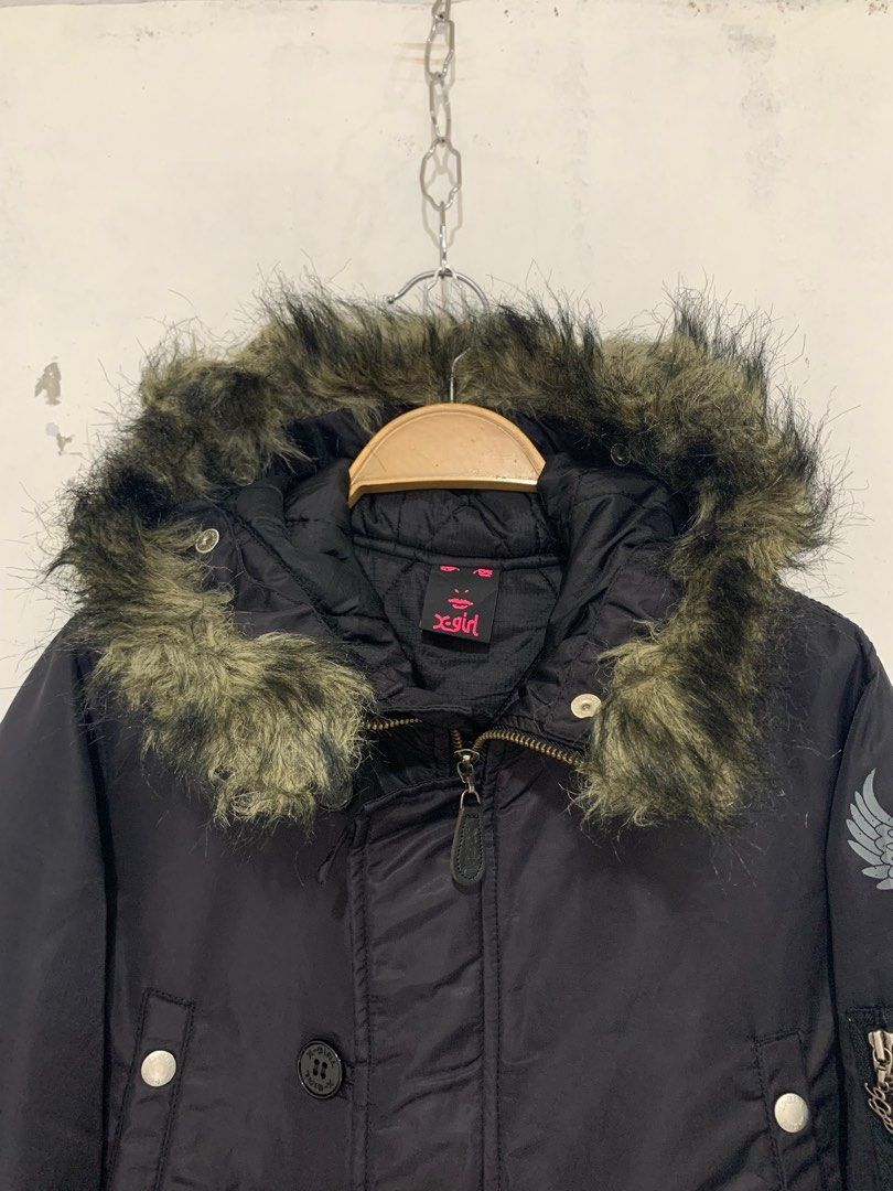 If Six Was Nine × Japanese Brand × Le Grande Bleu (L.G.B.) Vintage X-Girl Military Style Fur Parka Jacket Size M / US 6-8 / IT 42-44 - 2 Thumbnail