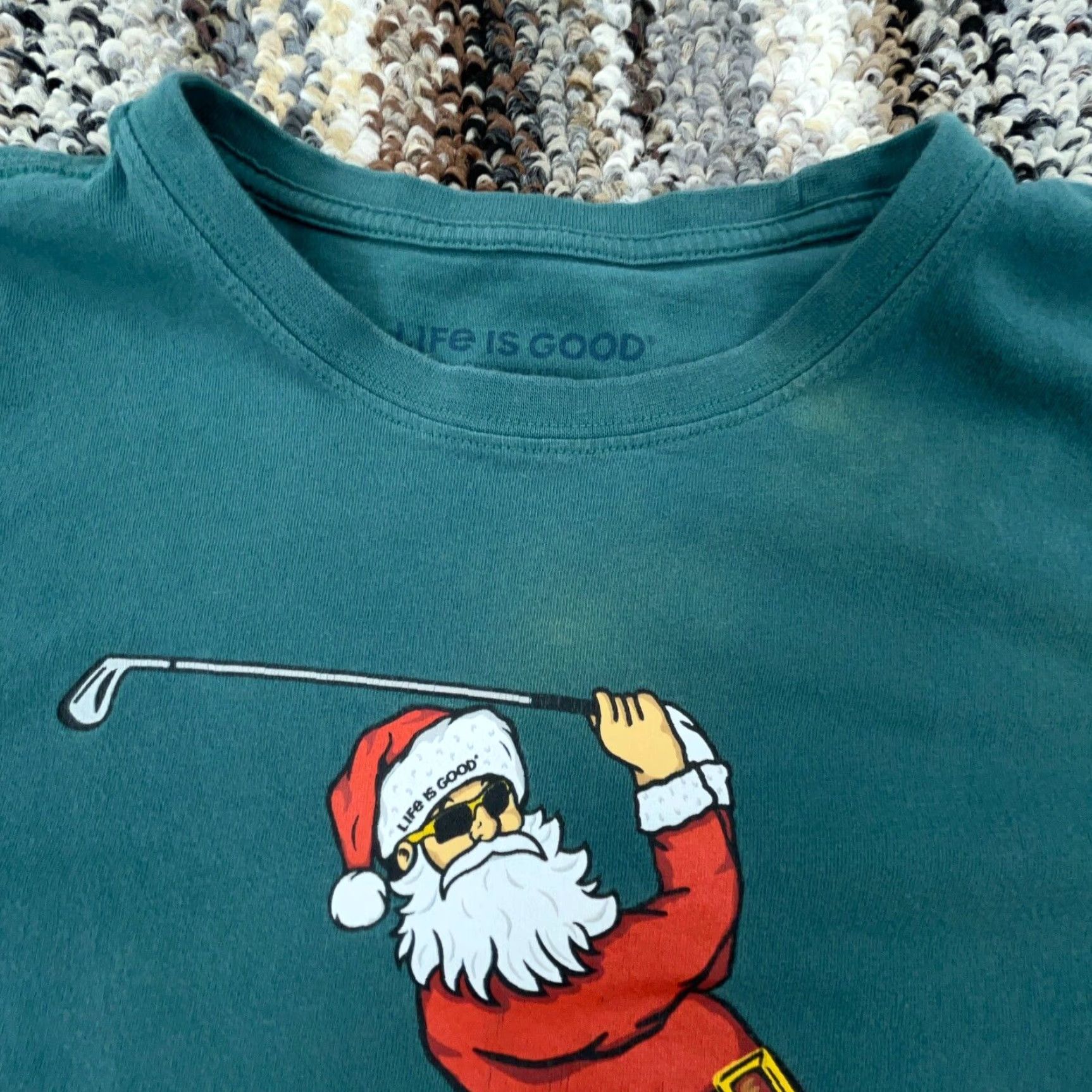 Life is Good VINTAGE Life is Good Crusher Tee Shirt Men M Green Santa Claus Christmas Graphic Print Crew Neck Long Sleeve Regular Fit Cotton T-Shirt Mens Size US M / EU 48-50 / 2 - 4 Thumbnail