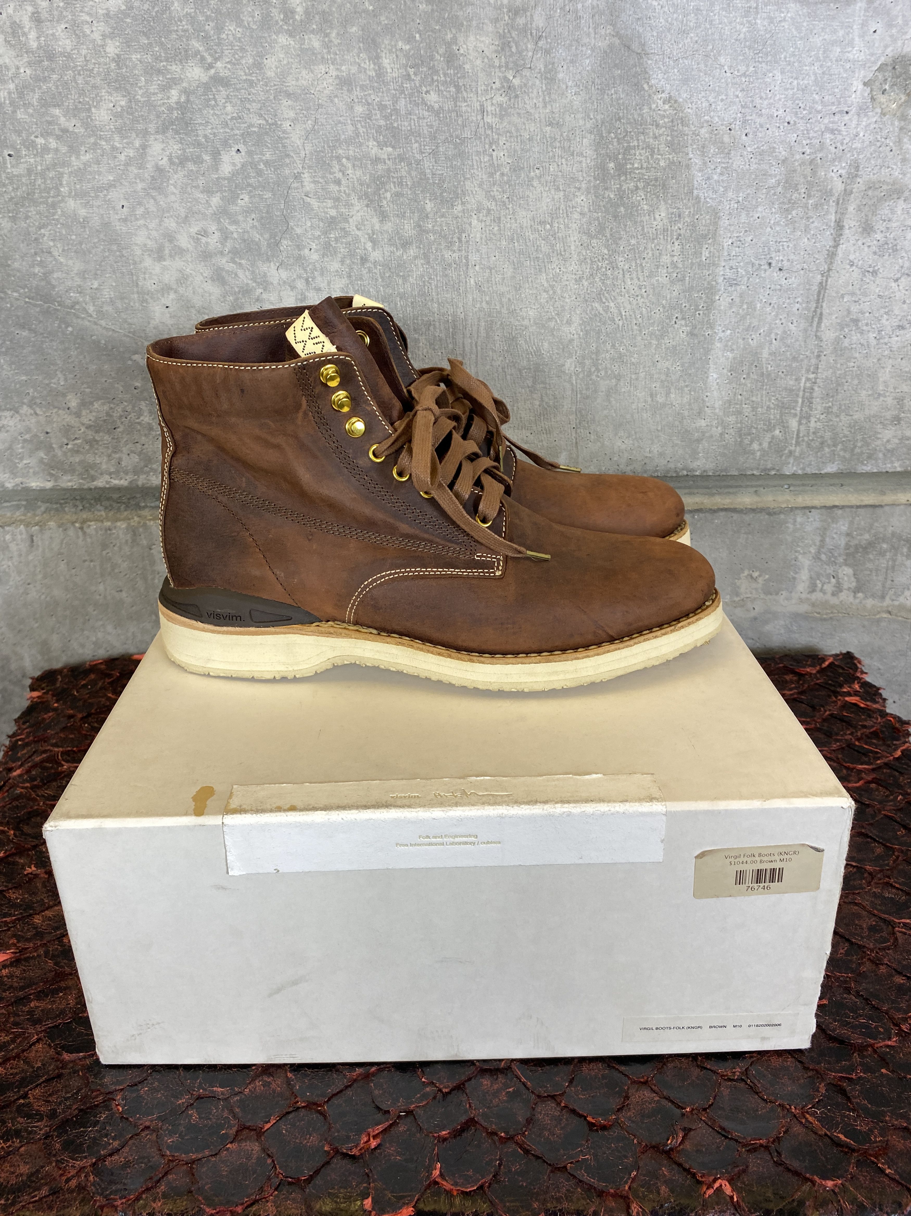 Visvim $1044 NIB VISVIM KNGR VIRGIL FOLK BOOTS SIZE 10 | Grailed