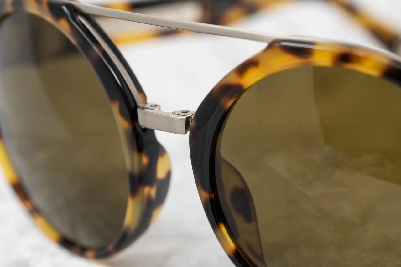 Ann Demeulemeester Ann Demeulemeester Sunglasses Round Tortoise Titanium Size ONE SIZE - 11 Thumbnail