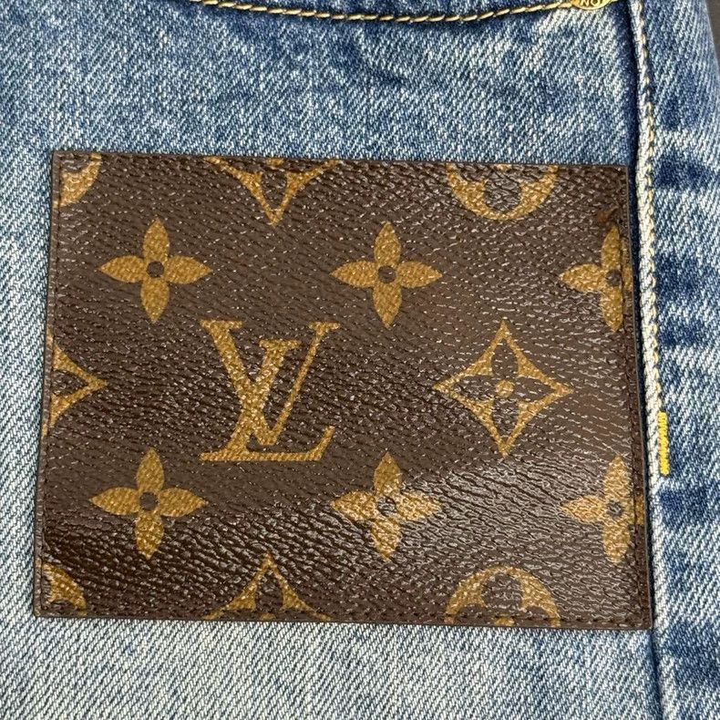 Louis Vuitton Louis Vuitton Washed blue print leather label wool-trimmed Size 33" - 7 Thumbnail