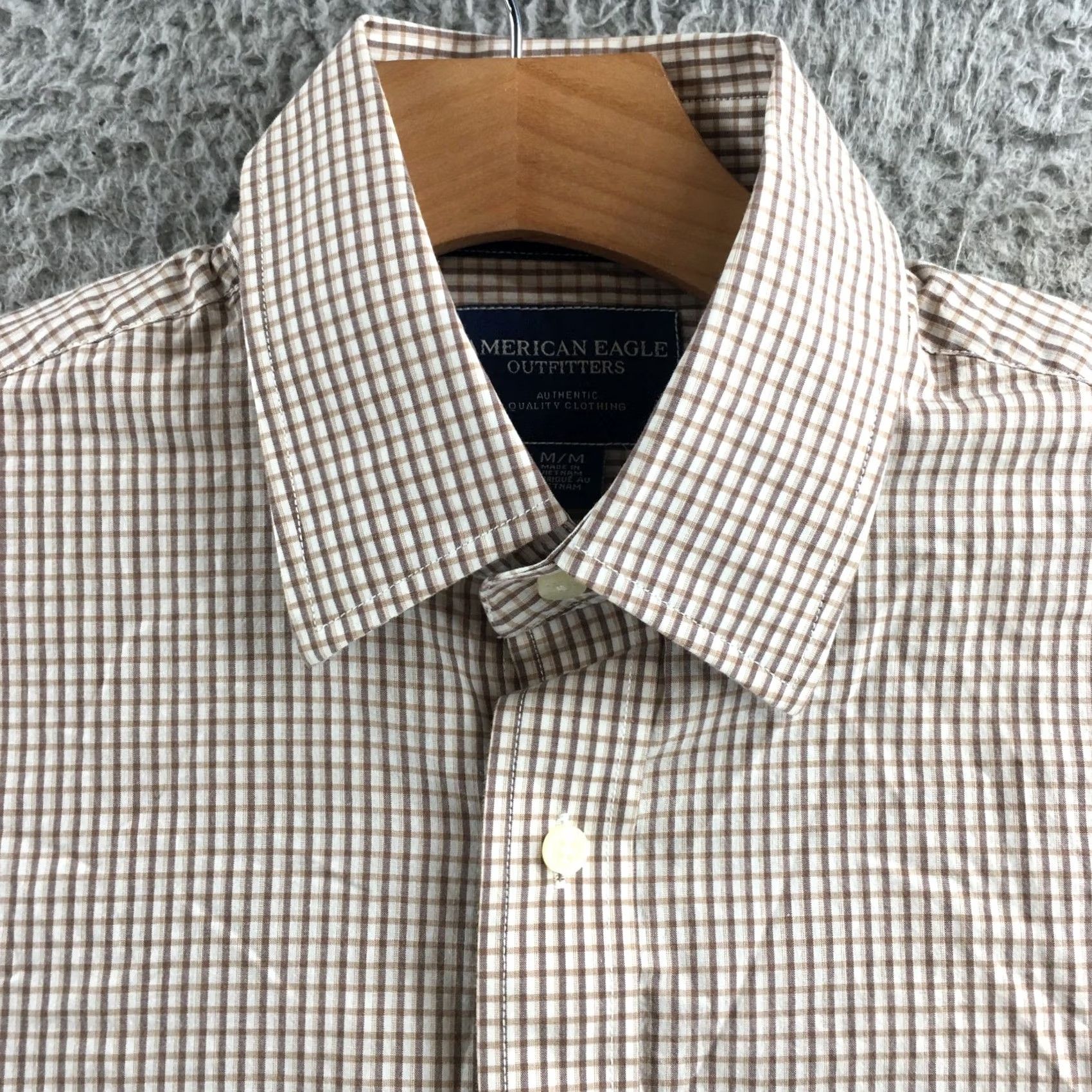American Eagle Outfitters American Eagle Outfitters Shirt Mens Medium Brown Check Button Down Size US M / EU 48-50 / 2 - 3 Thumbnail