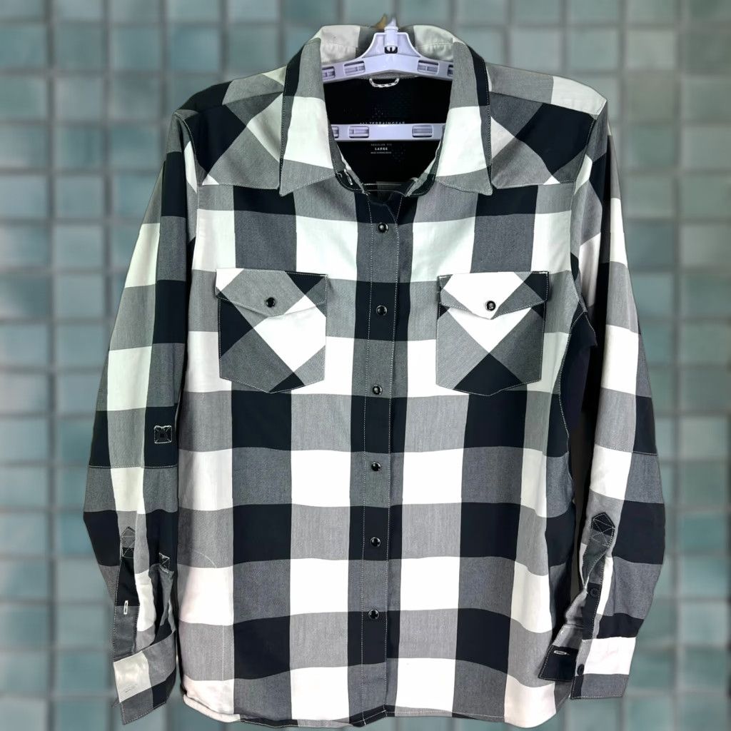 Wrangler Wrangler ATG All Terrain Gear Plaid Flannel Snap Button Shirt Womens L Black Size L / US 10 / IT 46 - 1 Thumbnail