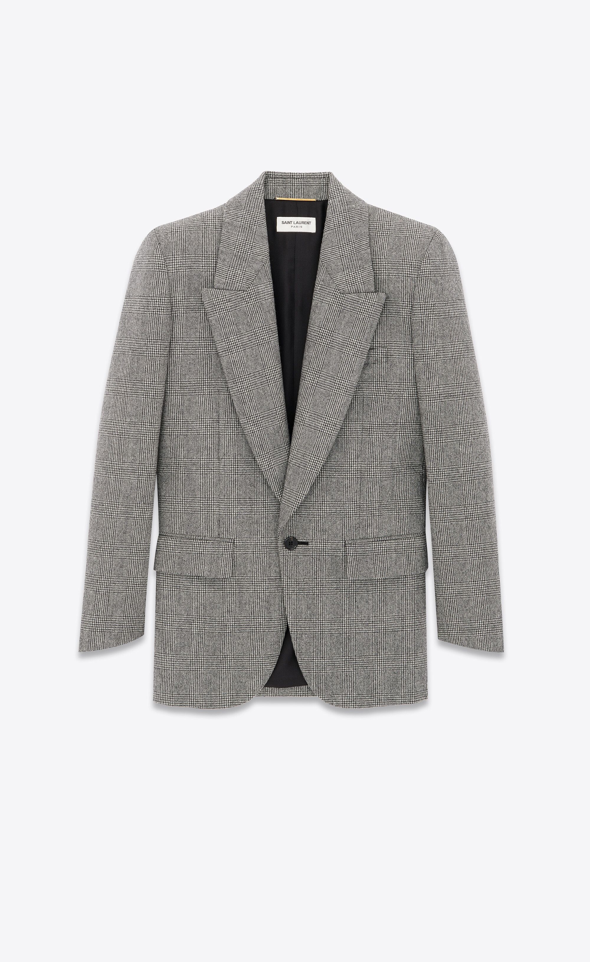 Saint Laurent Paris o1s1wg110225 758058 Jacket in Prince Of Wales Flannel Size XS / US 0-2 / IT 36-38 - 1 Thumbnail