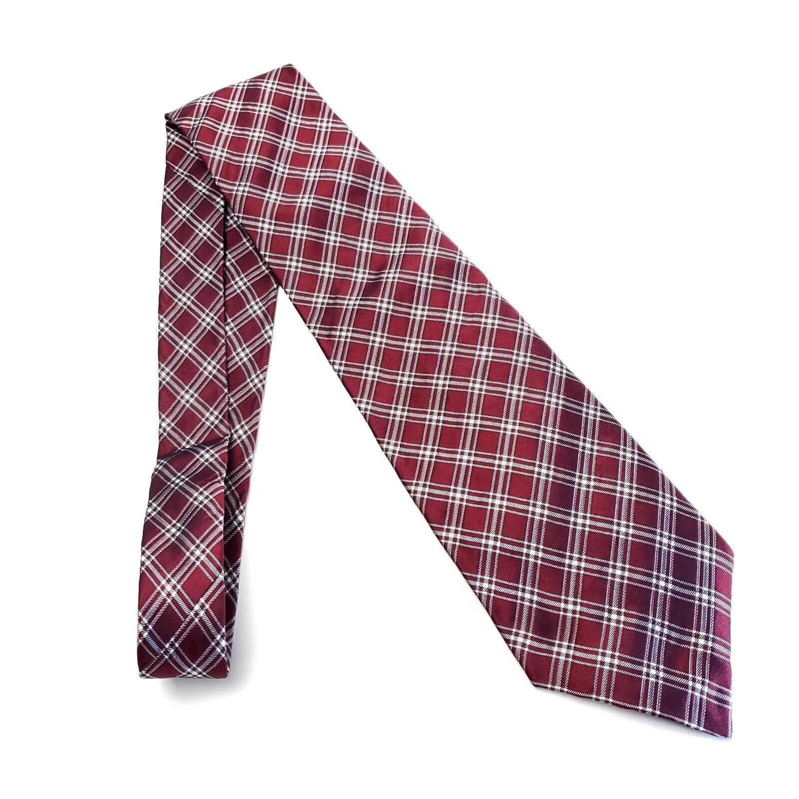 Lauren Ralph Lauren Lauren Ralph Lauren Red White Plaid Woven Short Wide Silk Ti Size ONE SIZE - 7 Thumbnail