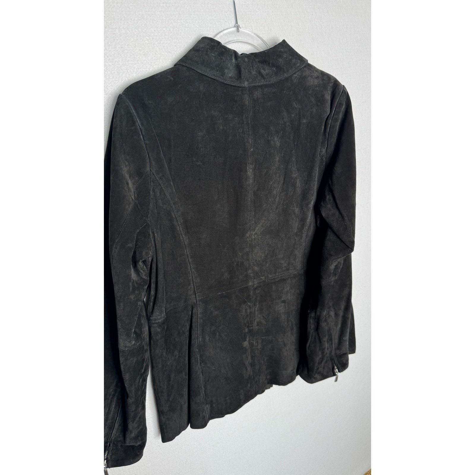 Vintage Y2K Dennis Basso Washable Black Suede Leather Jacket Medium Size M / US 6-8 / IT 42-44 - 15 Thumbnail