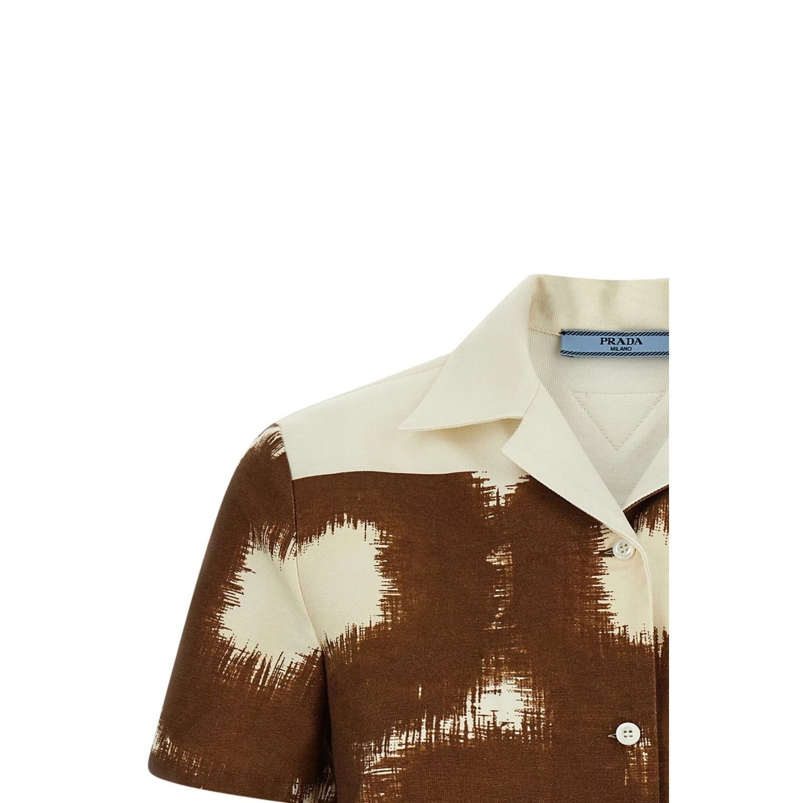 Prada Prada Canvas Patch Brown Cotton Shirt New And Authentic (Wom Size M / US 6-8 / IT 42-44 - 3 Thumbnail