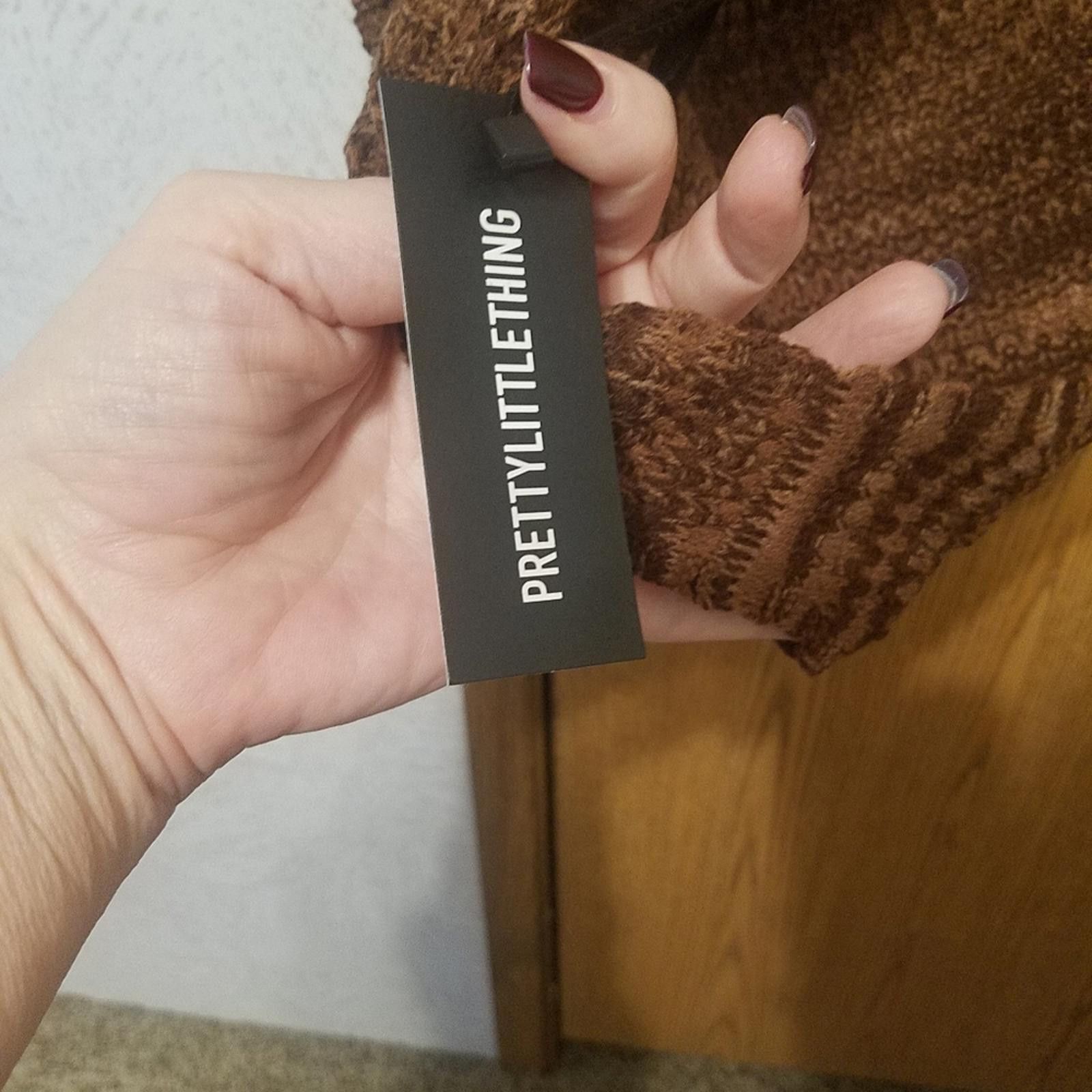 Designer NWT PrettyLttleThing Crochet Brown Bikini Bottom Size Medium Size ONE SIZE - 3 Thumbnail